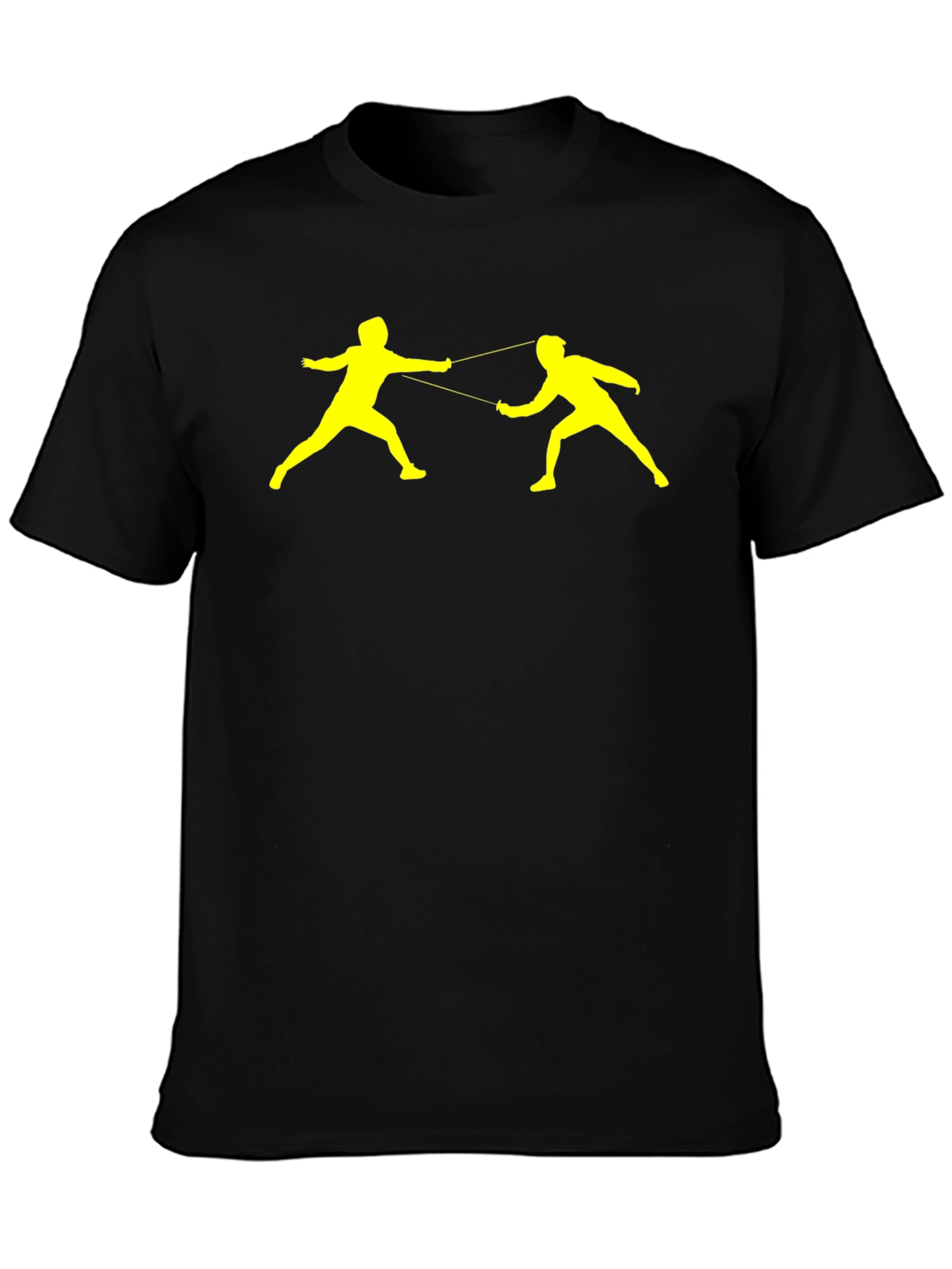 Black Fencing Silhouette Black T-Shirt view 3