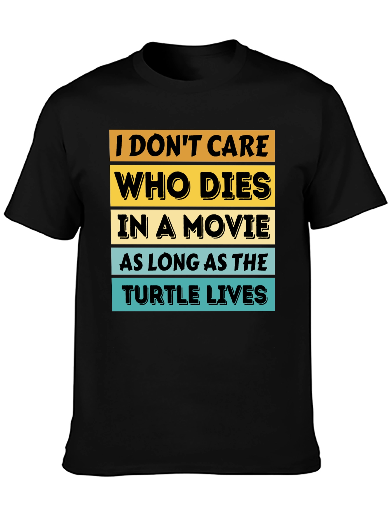 Black Turtle Lives Movie Lover T-Shirt view 3