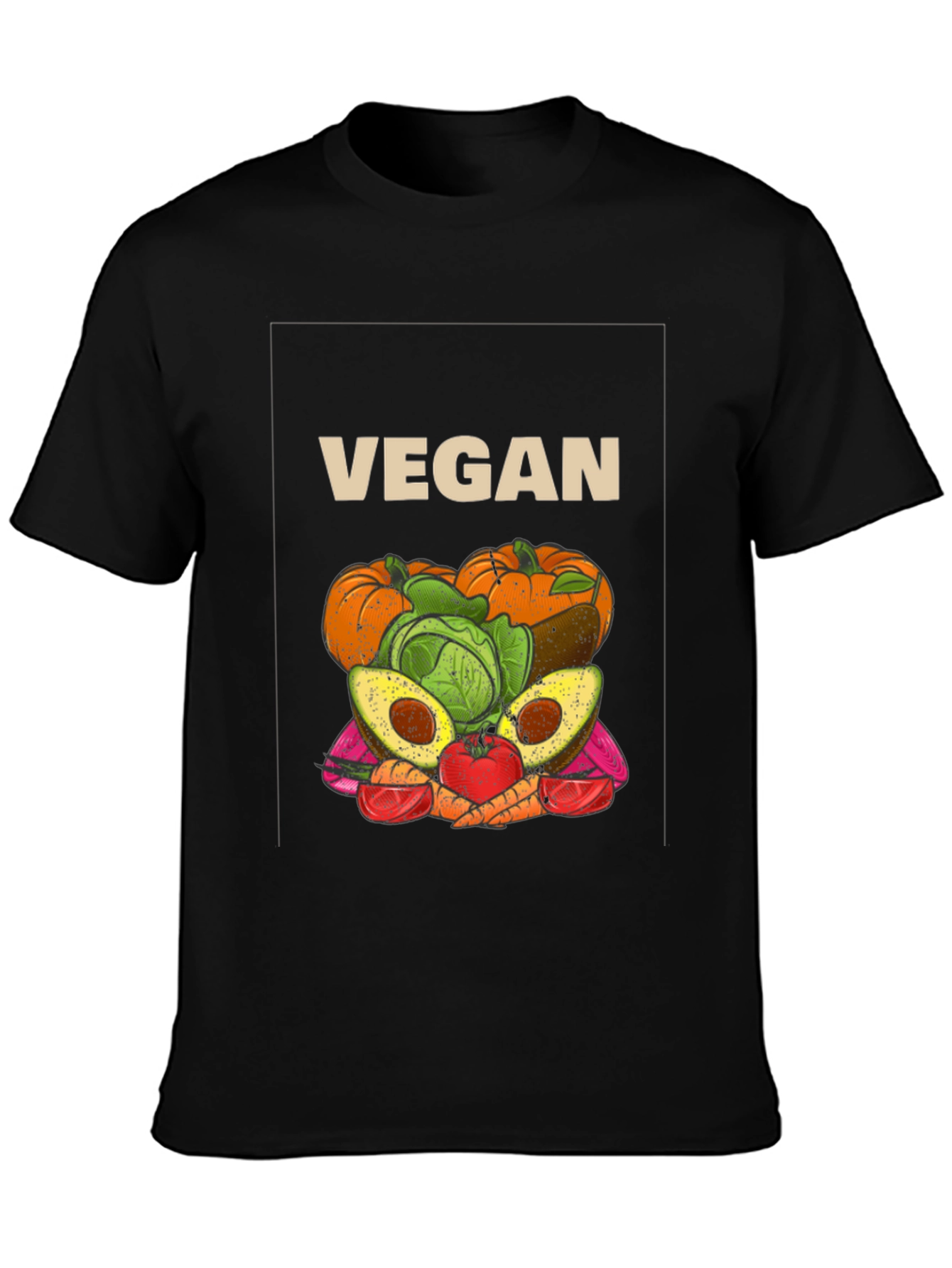 Black Vegan Food T-Shirt - Unisex Healthy Lifestyle Tee view 3