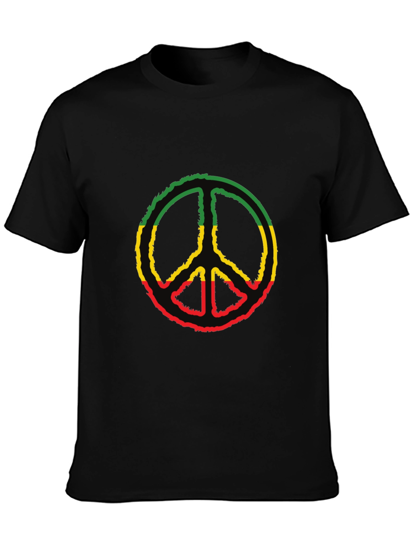 Black Peace Sign Rasta T-Shirt view 3