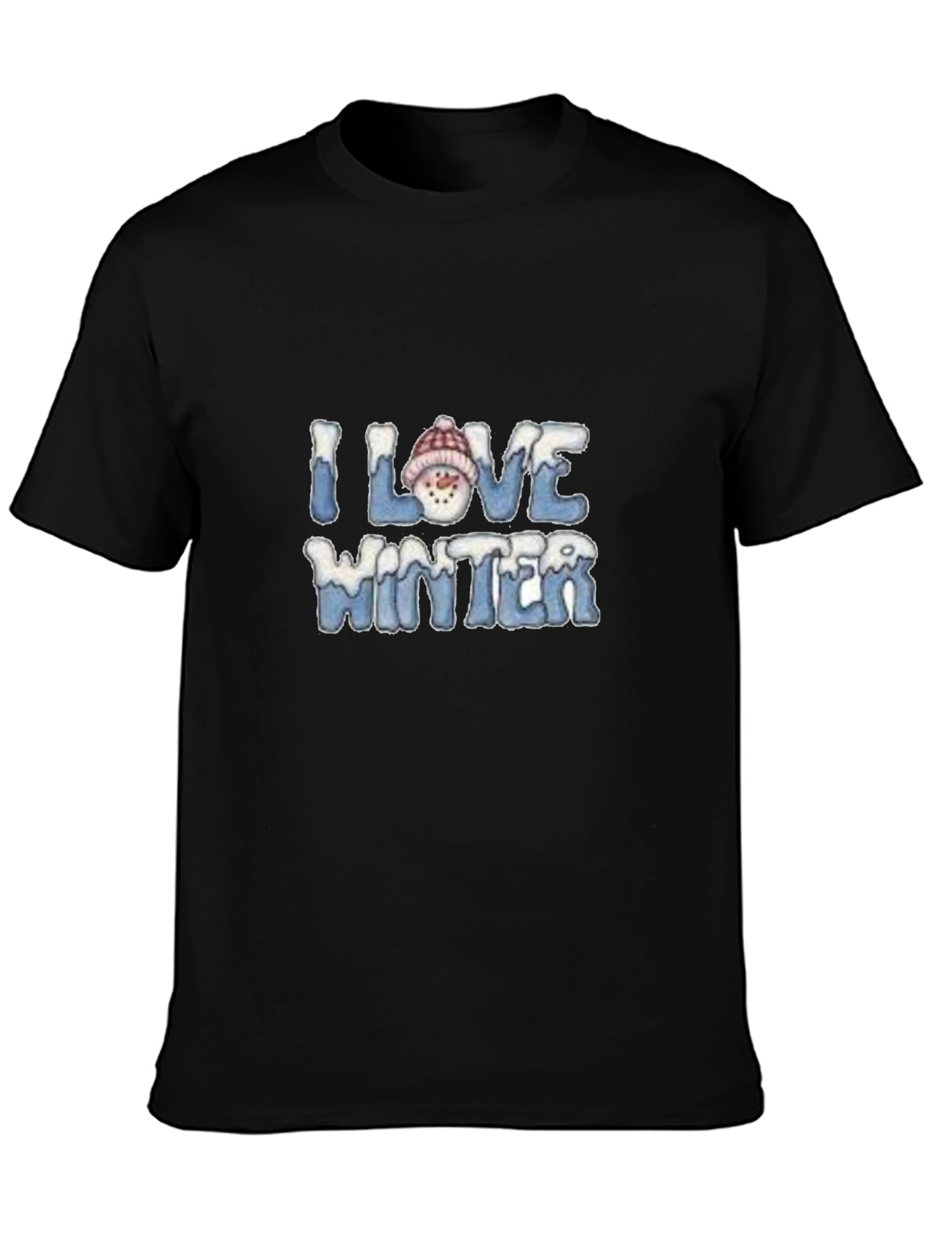Black I Love Winter Graphic Tee - Black view 3