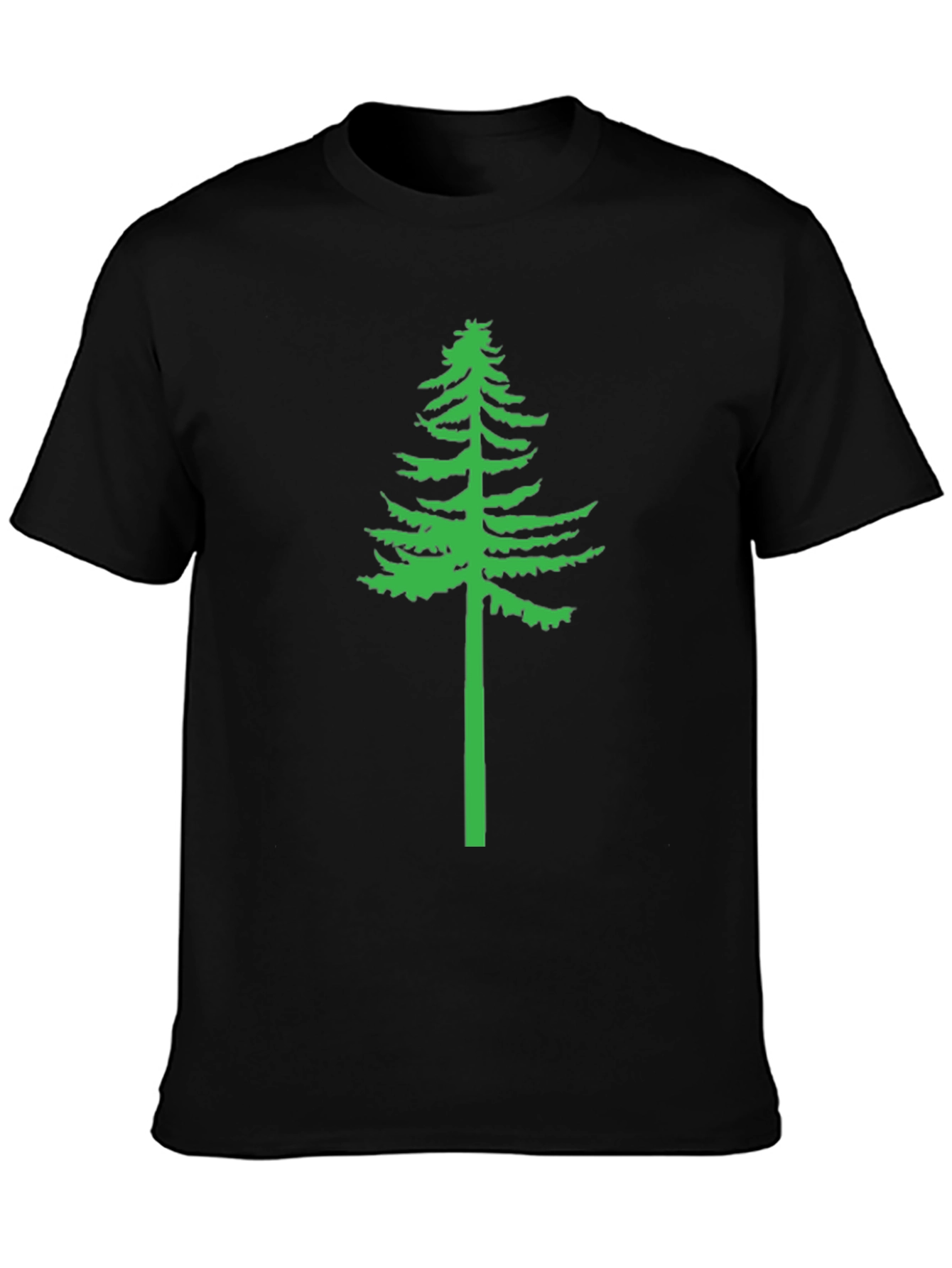 Black Green Tree Graphic Black T-Shirt view 3