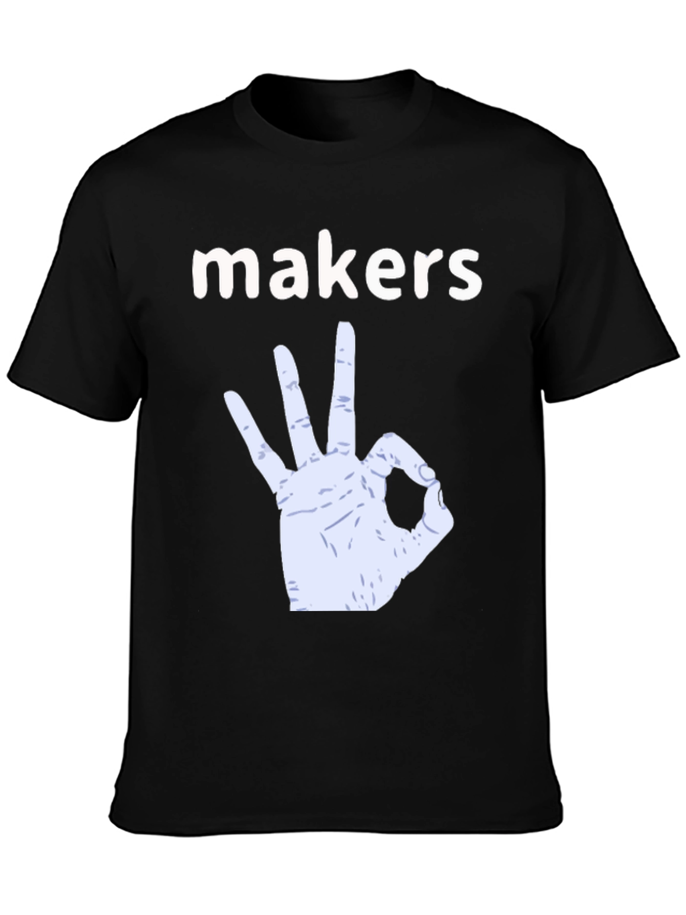 Black Makers Gesture Graphic T-Shirt - Black Cotton Tee view 3