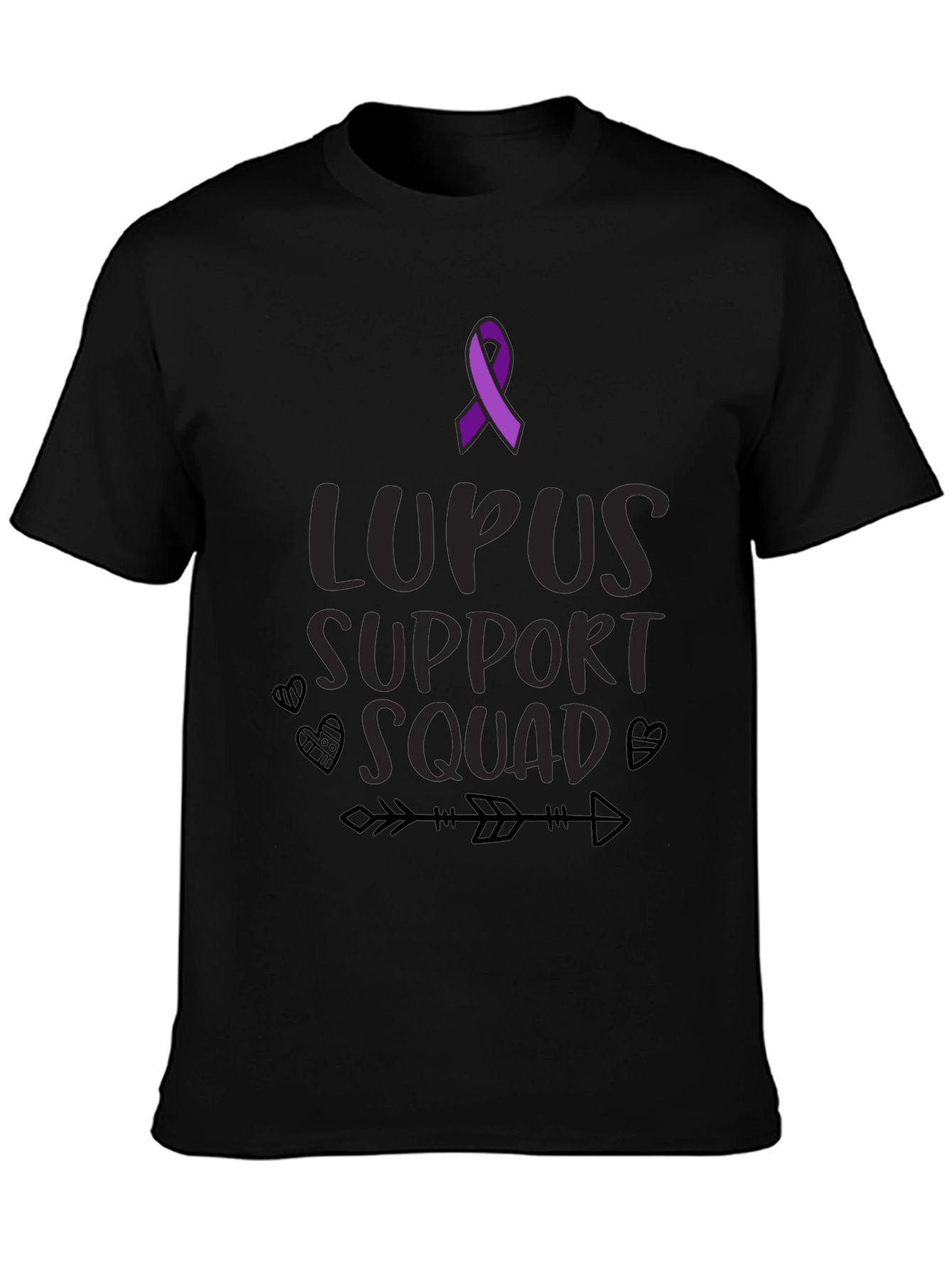 Lupus Support Squad Black T-Shirt  - 3