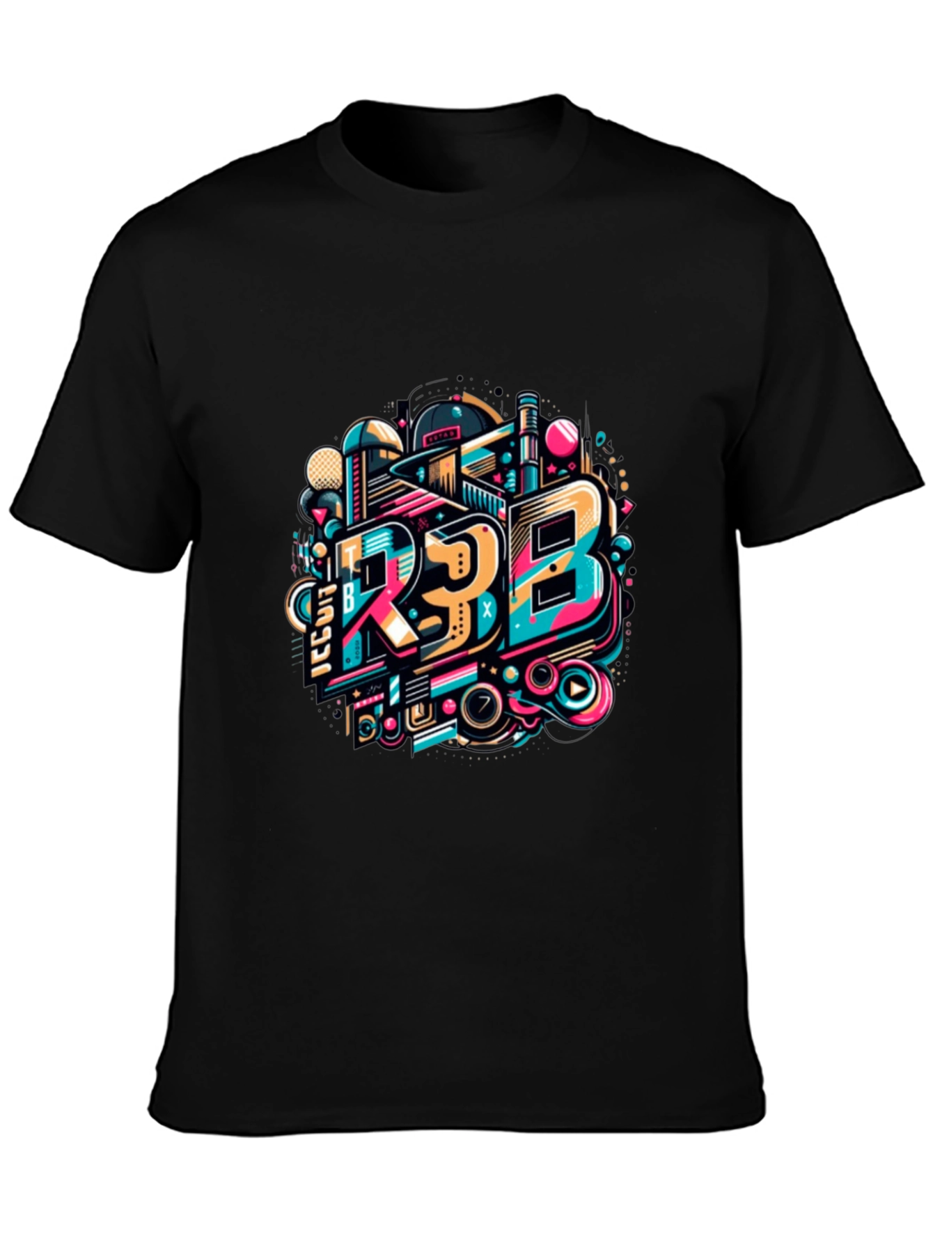 Black Bold Graphic Tee - R3B Design Black T-Shirt view 3