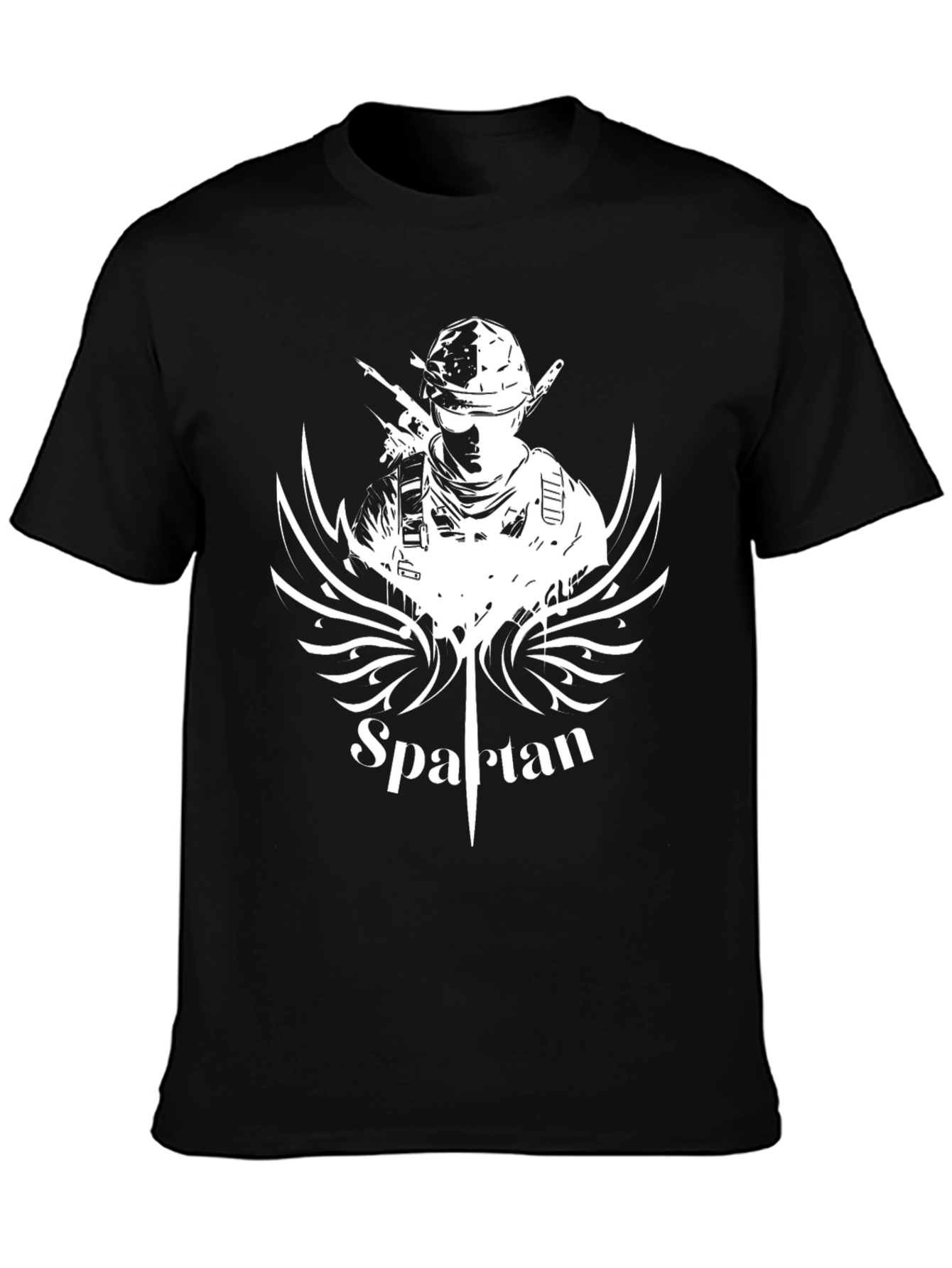 Black Spartan Graphic Tee - Black view 3