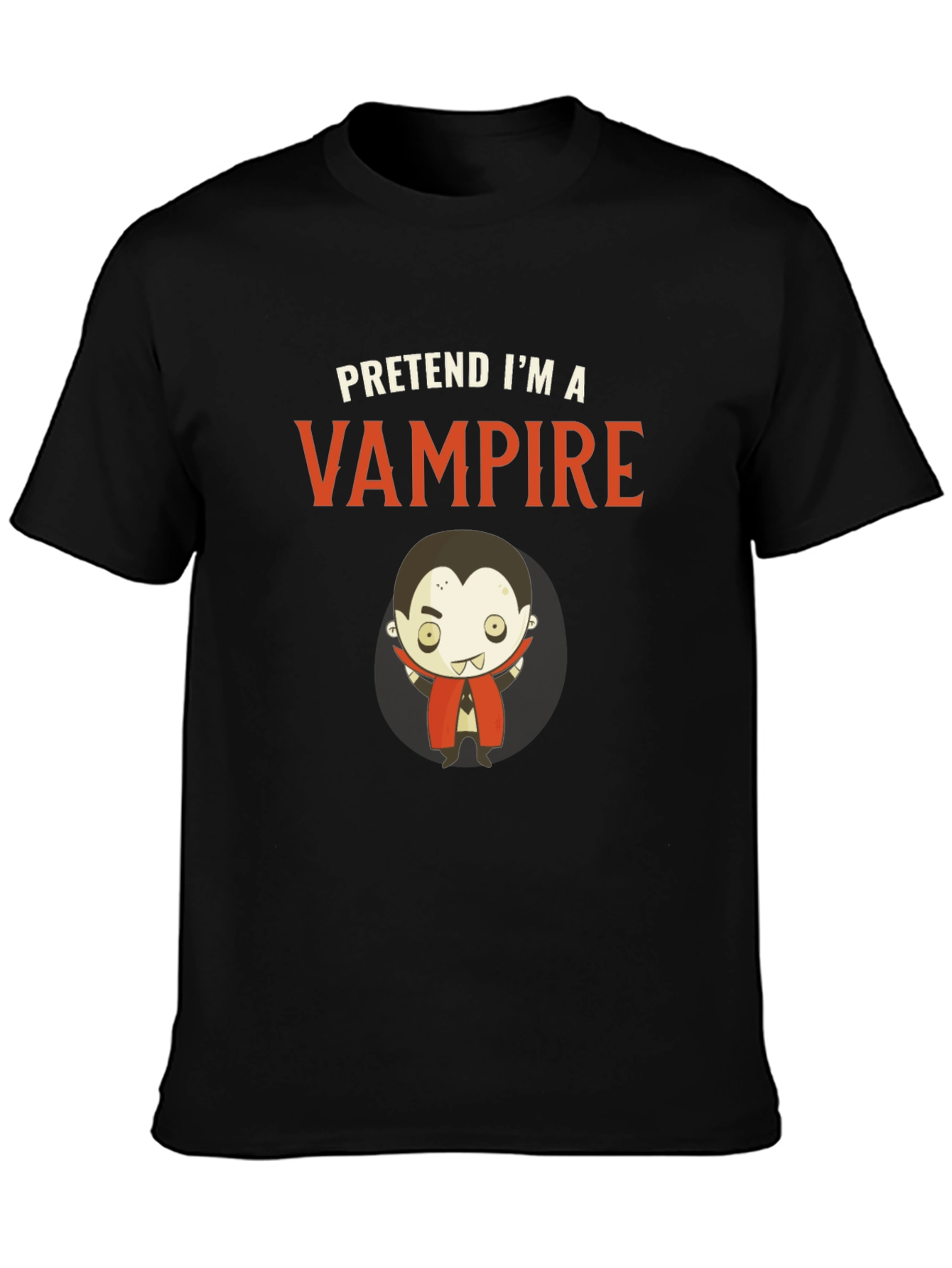 Black Pretend I'm A Vampire - Funny Halloween T-Shirt view 3