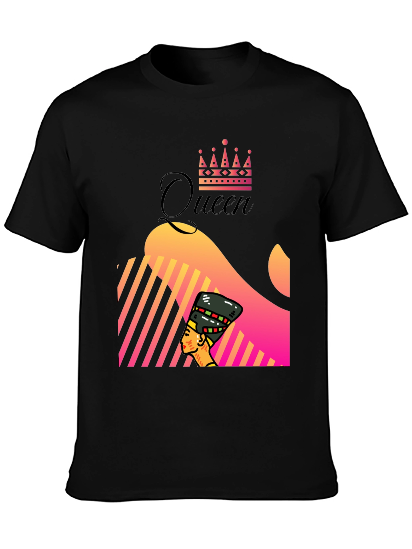 Black Queen Nefertiti Graphic Tee - Unique Design view 3