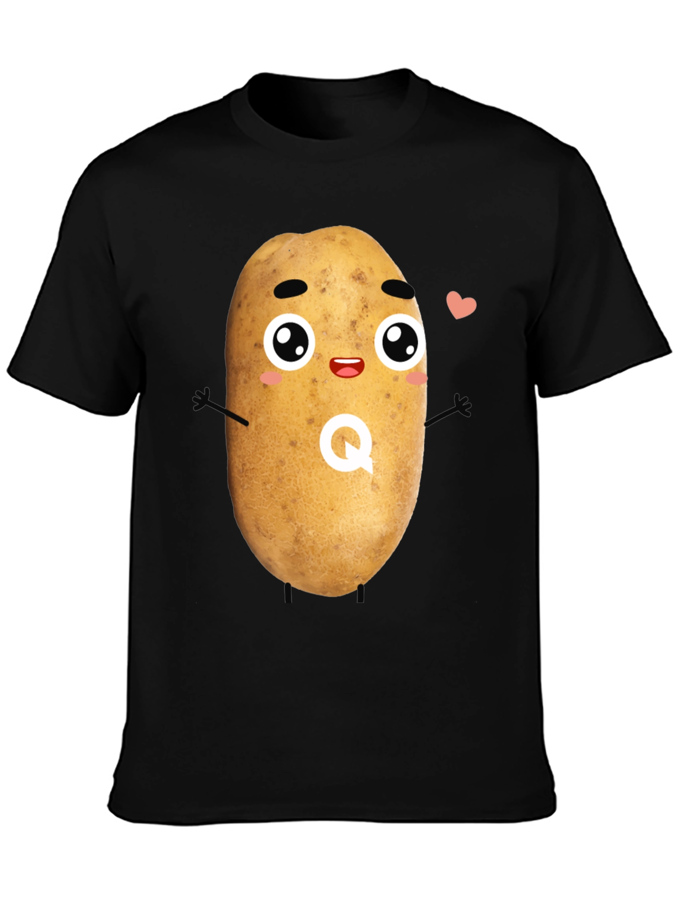Black Kawaii Potato T-Shirt - Funny Graphic Tee view 3