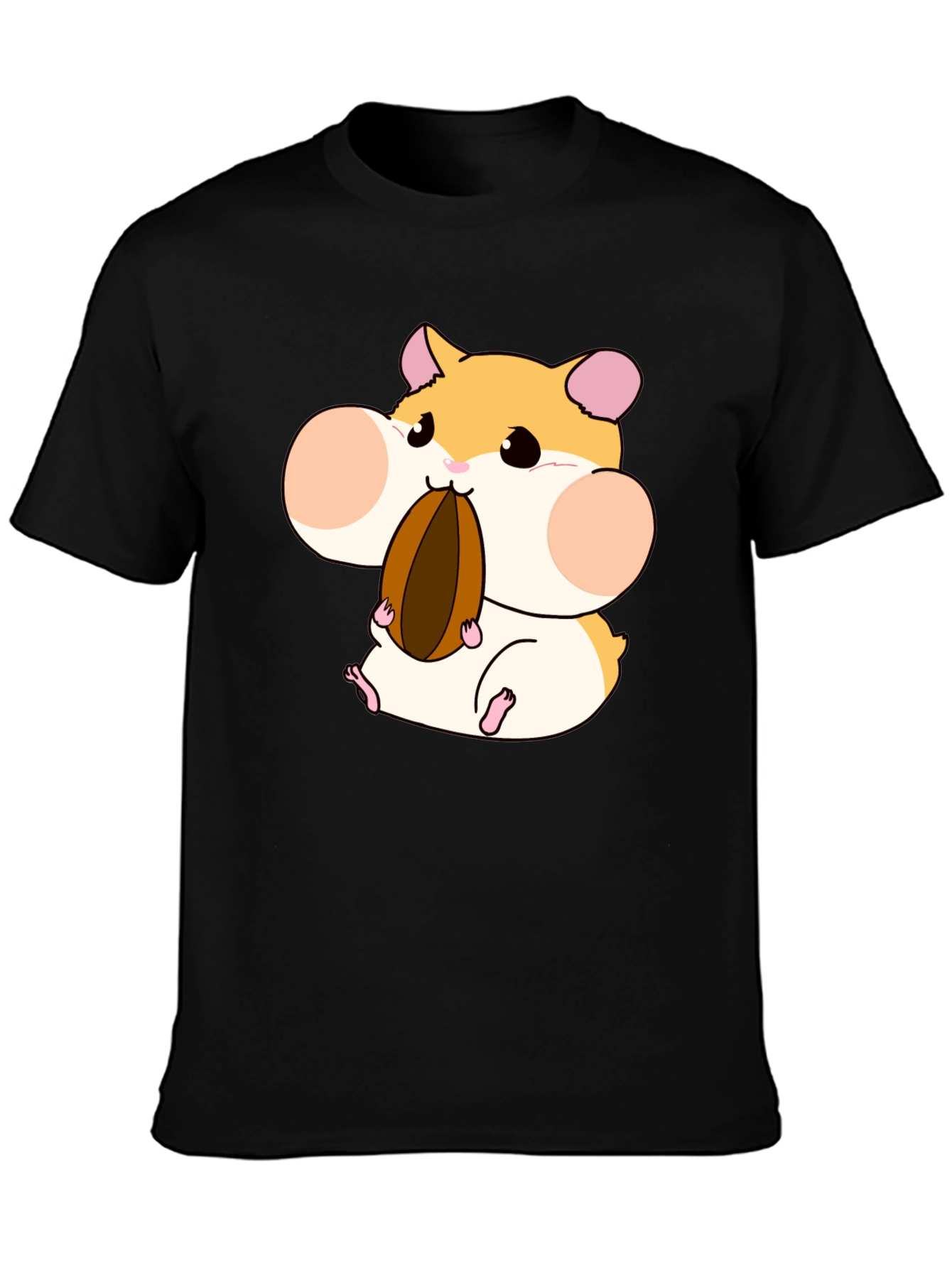 Black Hamster Lover T-Shirt - Cartoon Hamster Graphic Tee view 3