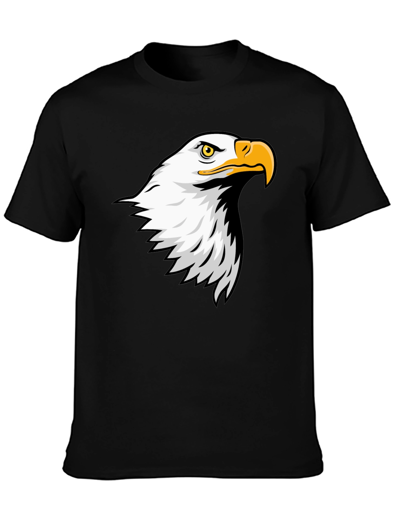 Black Eagle Graphic Tee - Men's Black Cotton T-Shirt view 3