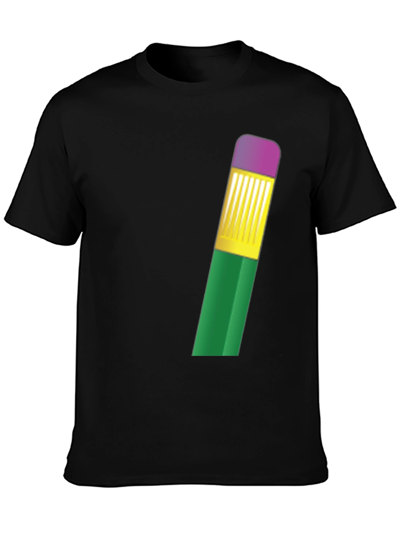 Black Novelty Pencil T-Shirt - Quirky Graphic Tee view 3