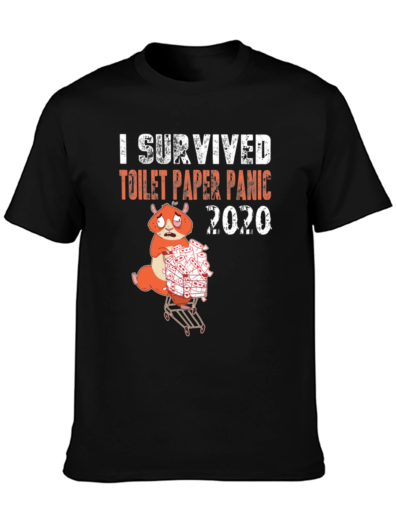 Black I Survived Toilet Paper Panic 2020 T-Shirt view 3