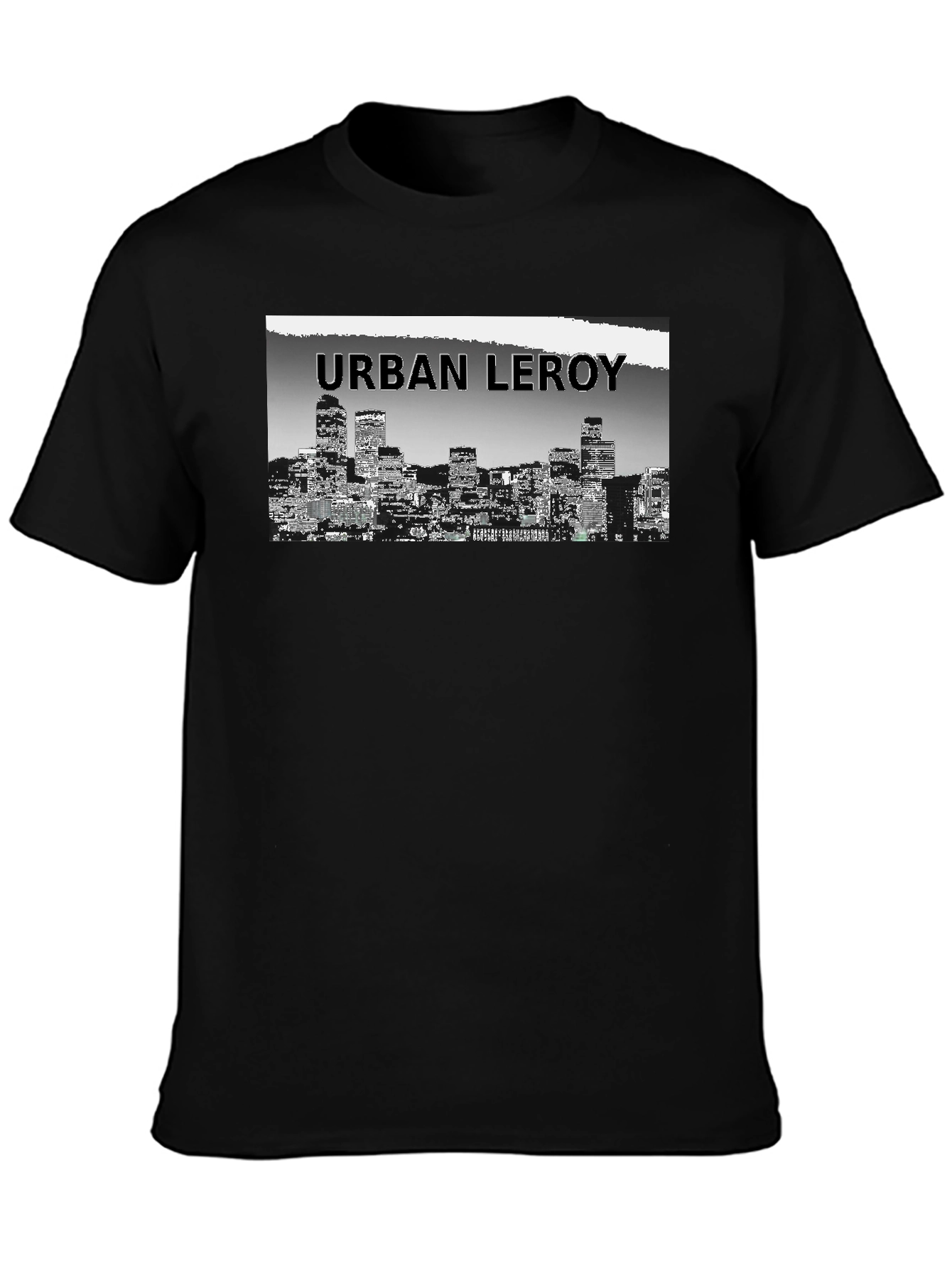 Black Urban Leroy Cityscape Graphic Tee - Black view 3