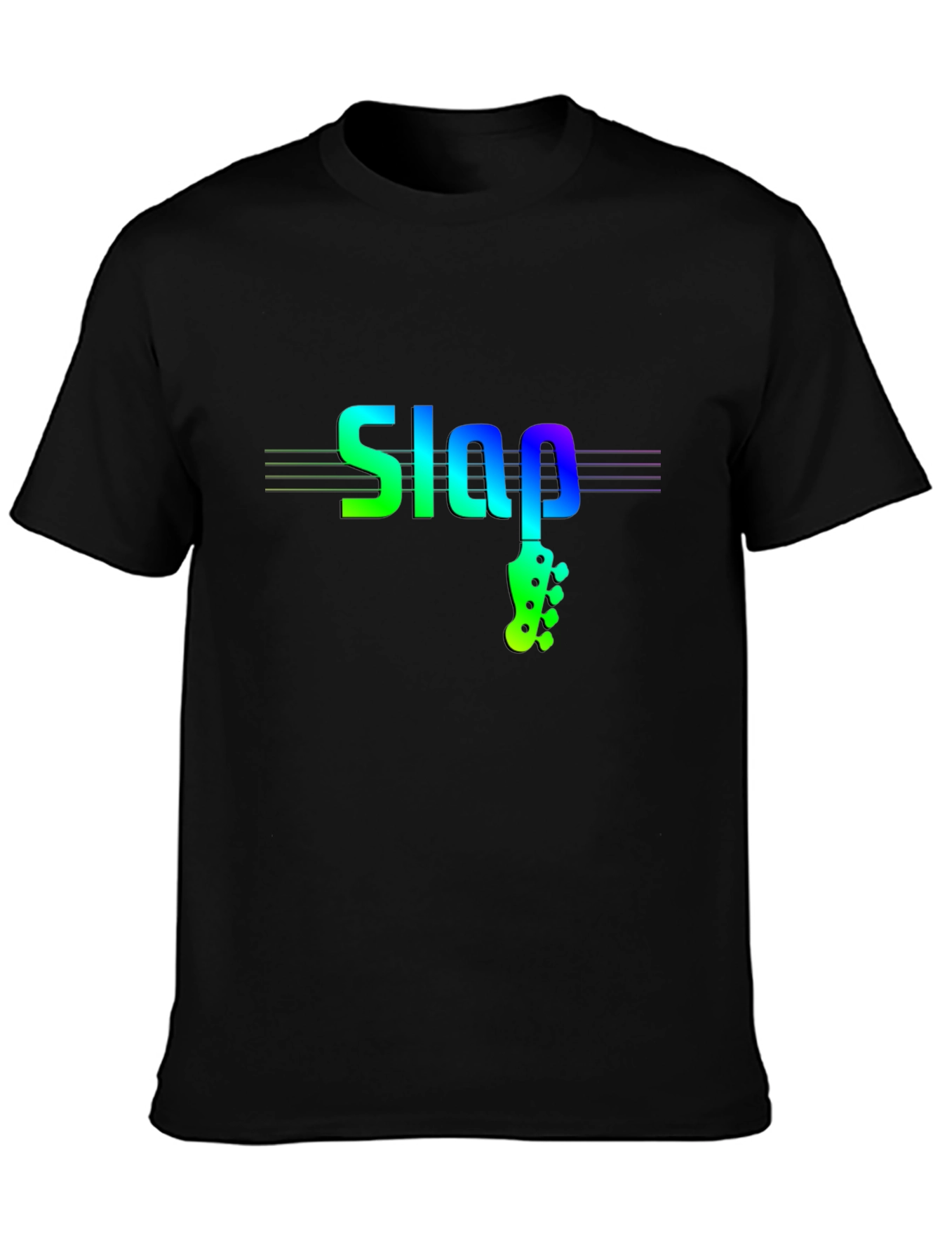 Black Slap Bass Music T-Shirt - Cool Musician Tee view 3
