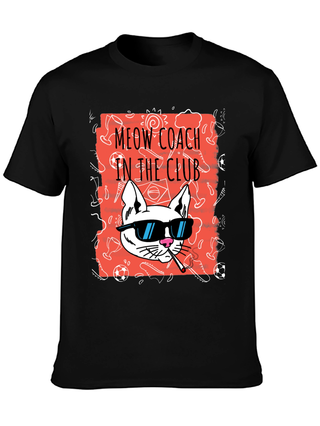 Black Meow Coach in the Club T-Shirt view 3