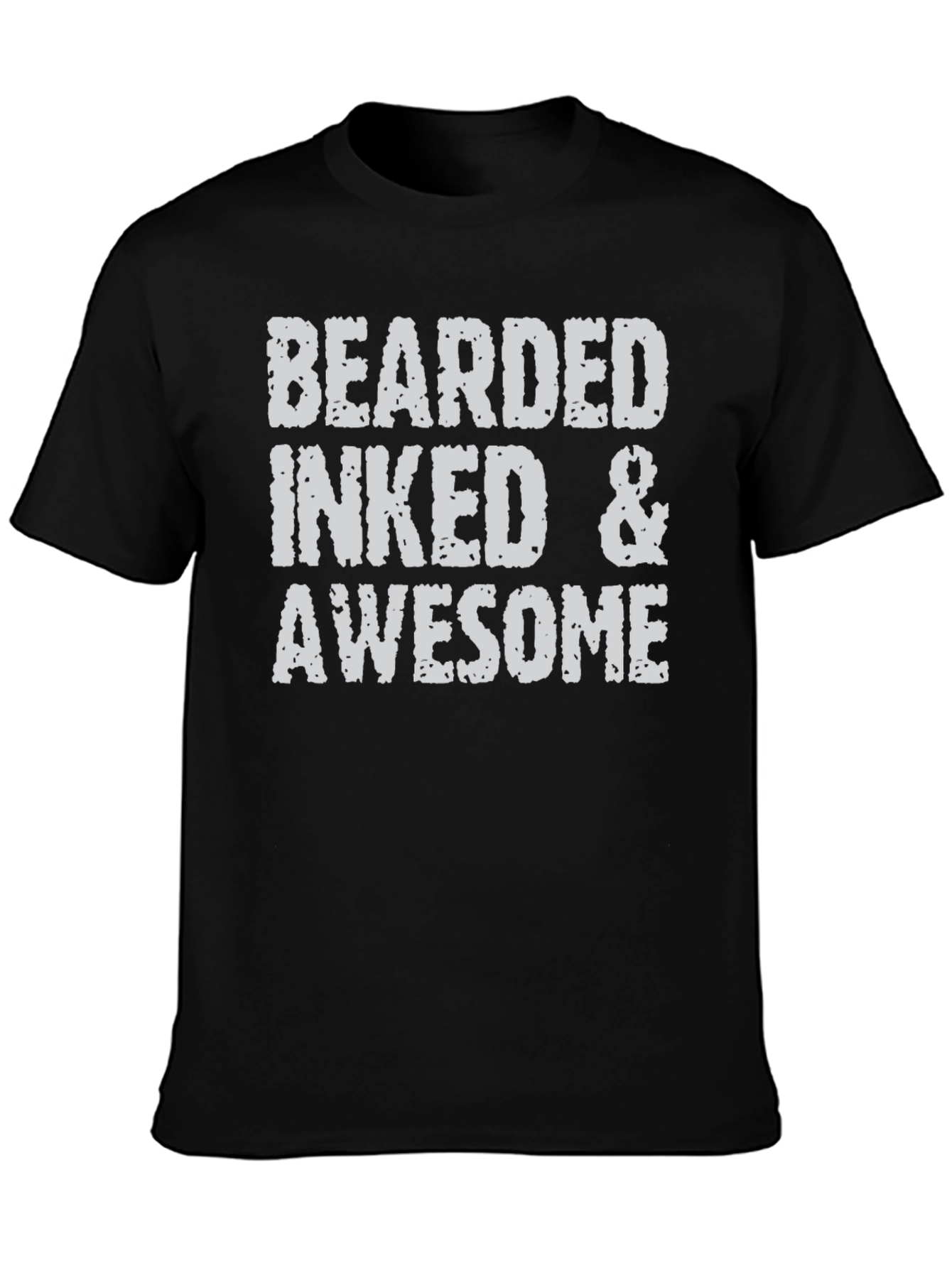 Black Bearded Inked & Awesome Graphic T-Shirt view 3