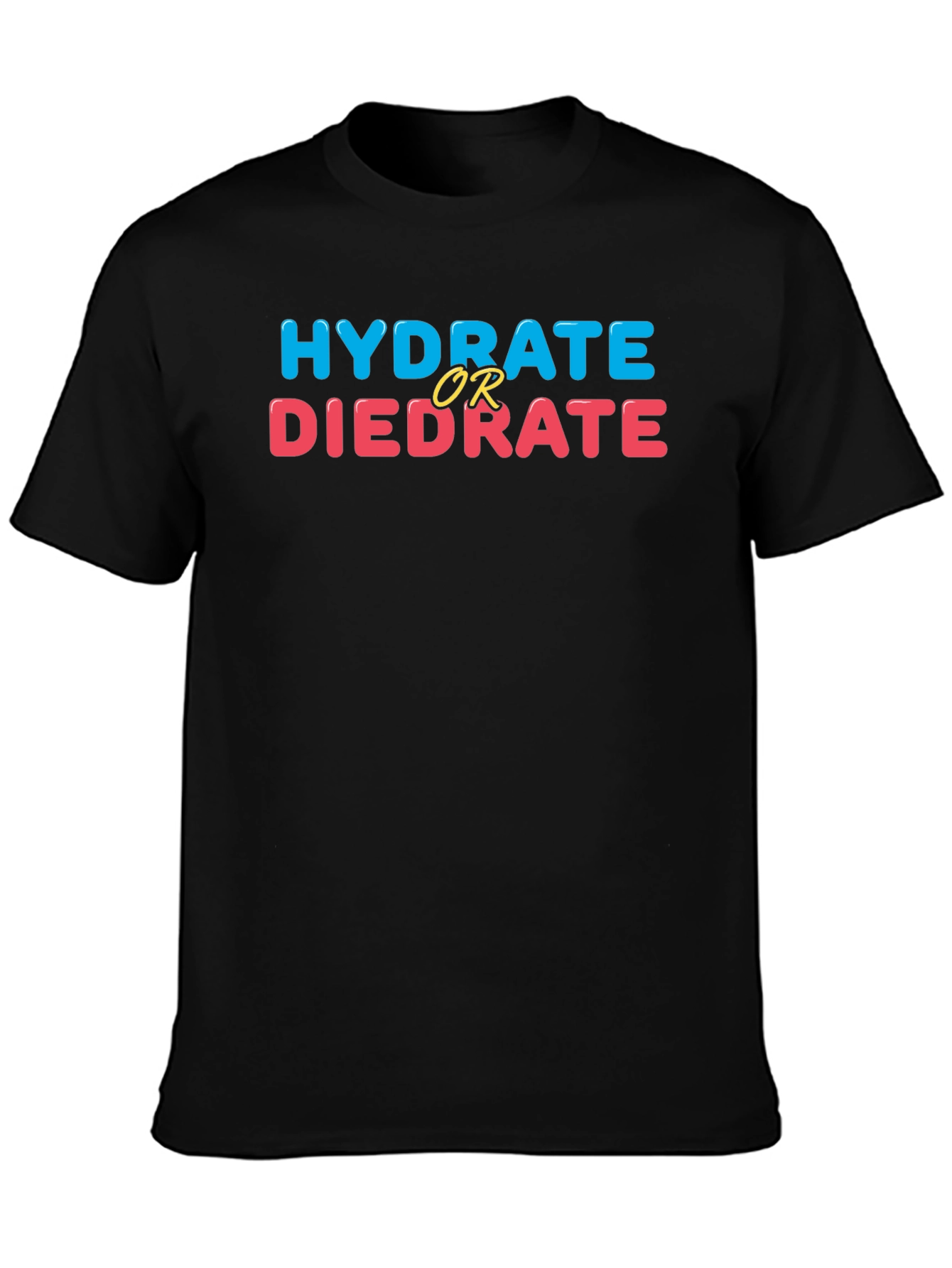 Black Hydrate or Diedrate Graphic Tee - Funny Health Shirt view 3