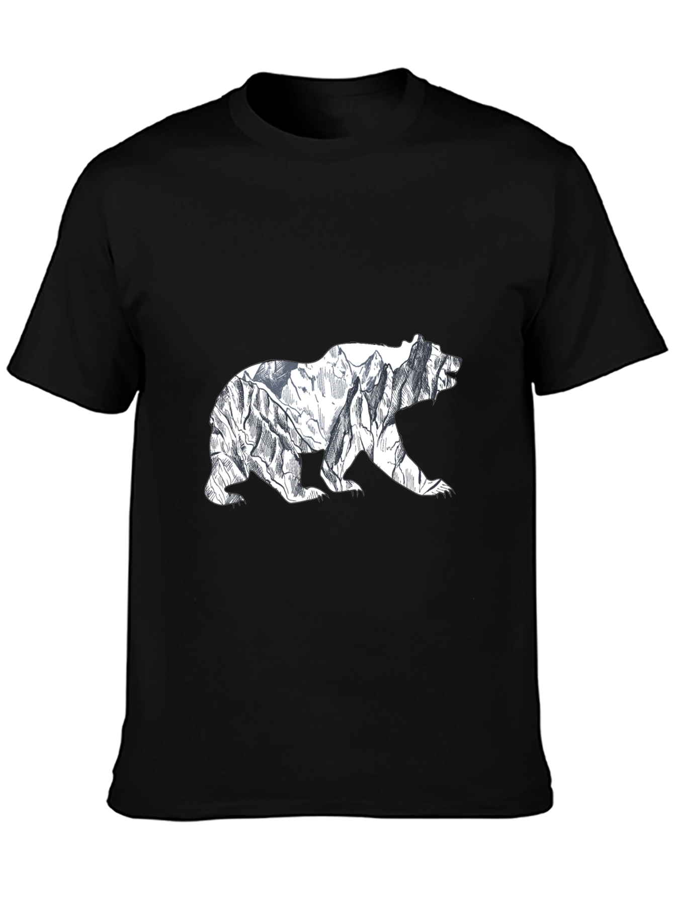 Black Mountain Bear Graphic Tee - Black view 3