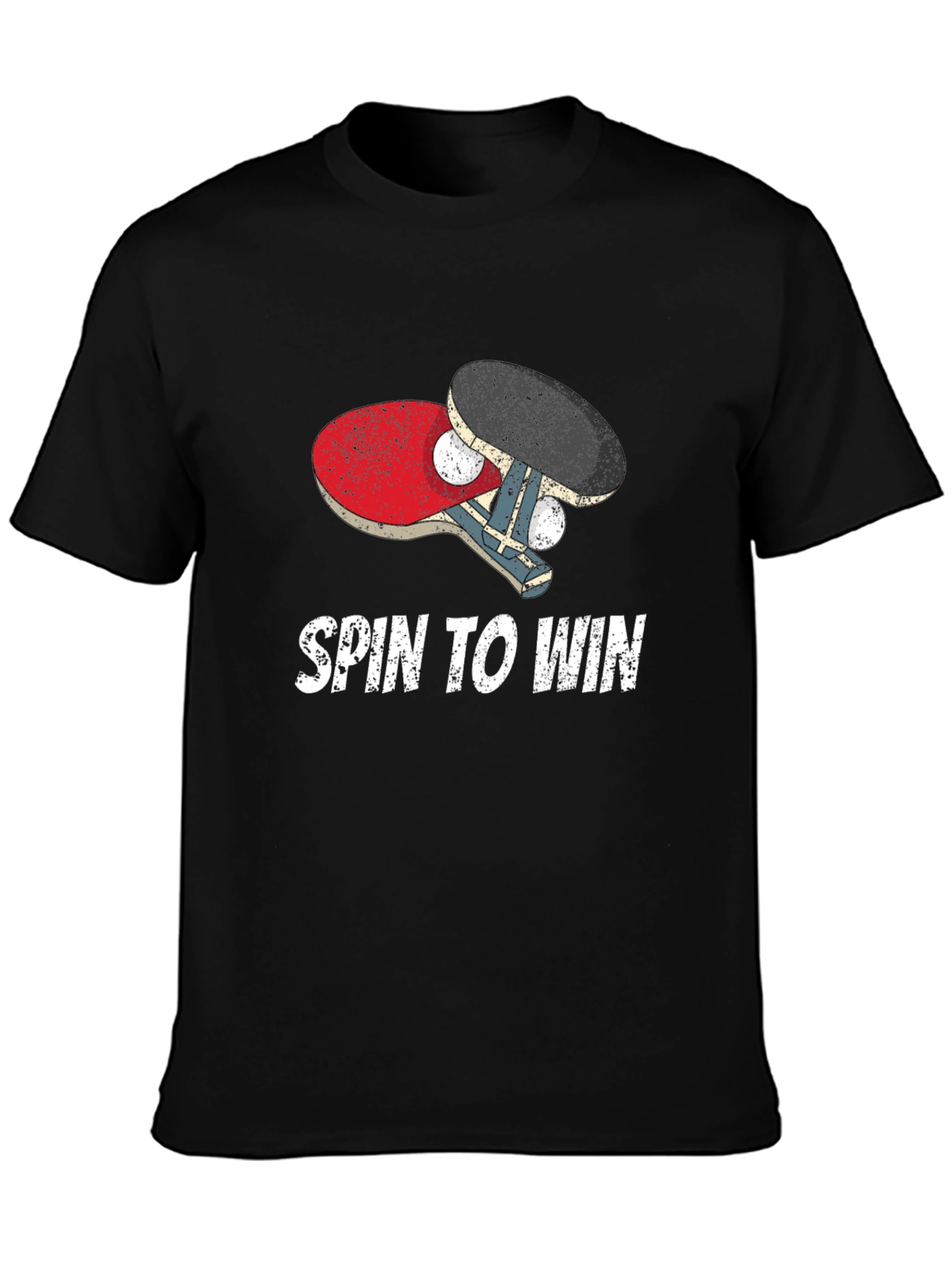 Black Spin To Win Ping Pong T-Shirt view 3