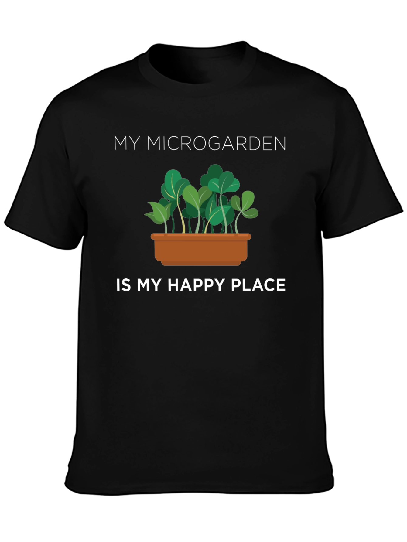 Black Microgarden Happy Place Black T-Shirt view 3