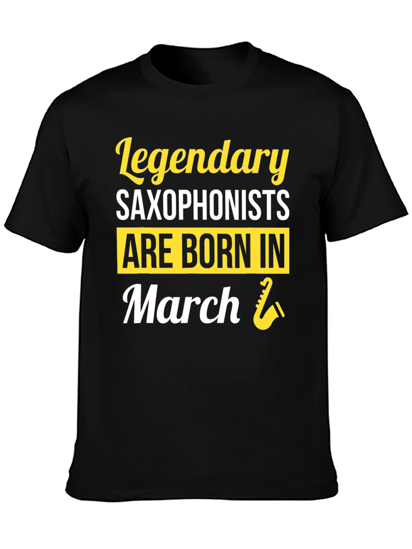Black Legendary Saxophonists Born in March T-Shirt view 3
