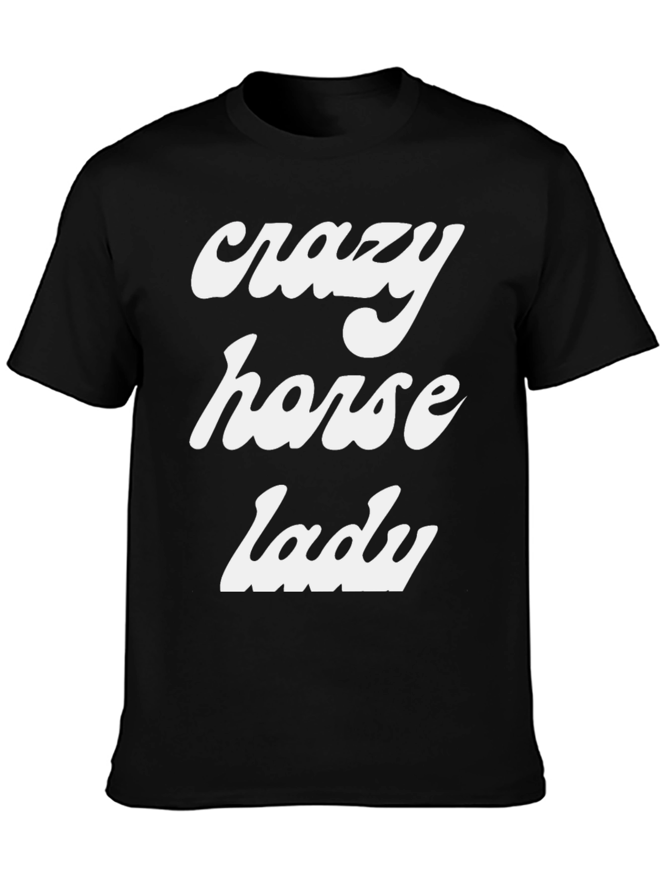 Black Crazy Horse Lady Tee - Novelty Graphic T-Shirt view 3
