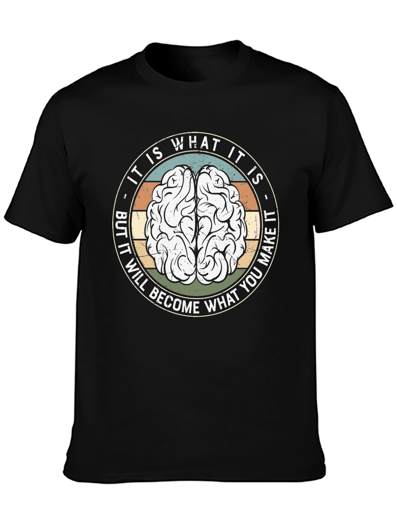 Black Brainy T-Shirt: It Is What It Is view 3