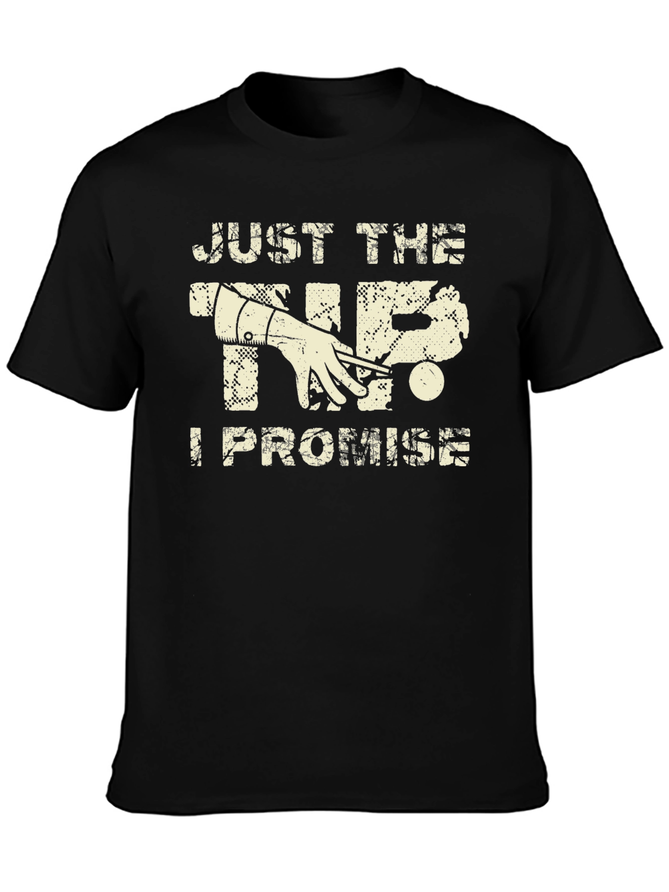 Black Just the Tip I Promise T-Shirt Billiards Graphic Tee view 3
