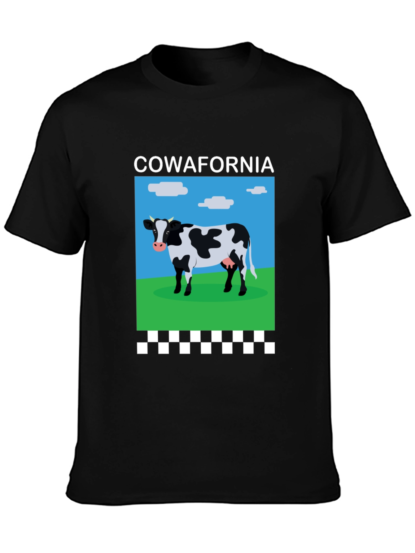 Black Cow-afornia T-Shirt: Hilarious Cow Design Tee view 3