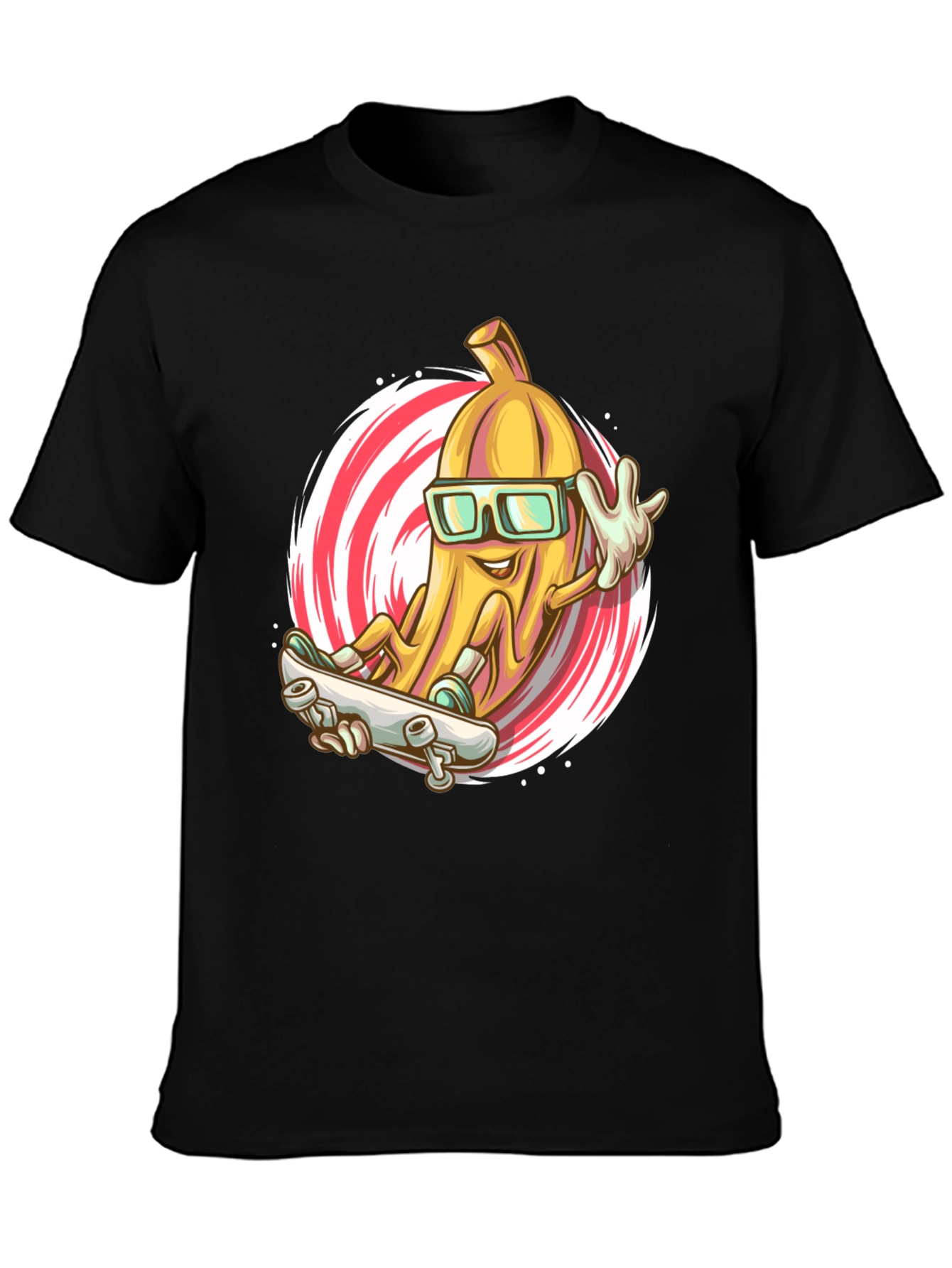 Black Cool Banana Skateboard T-Shirt view 3