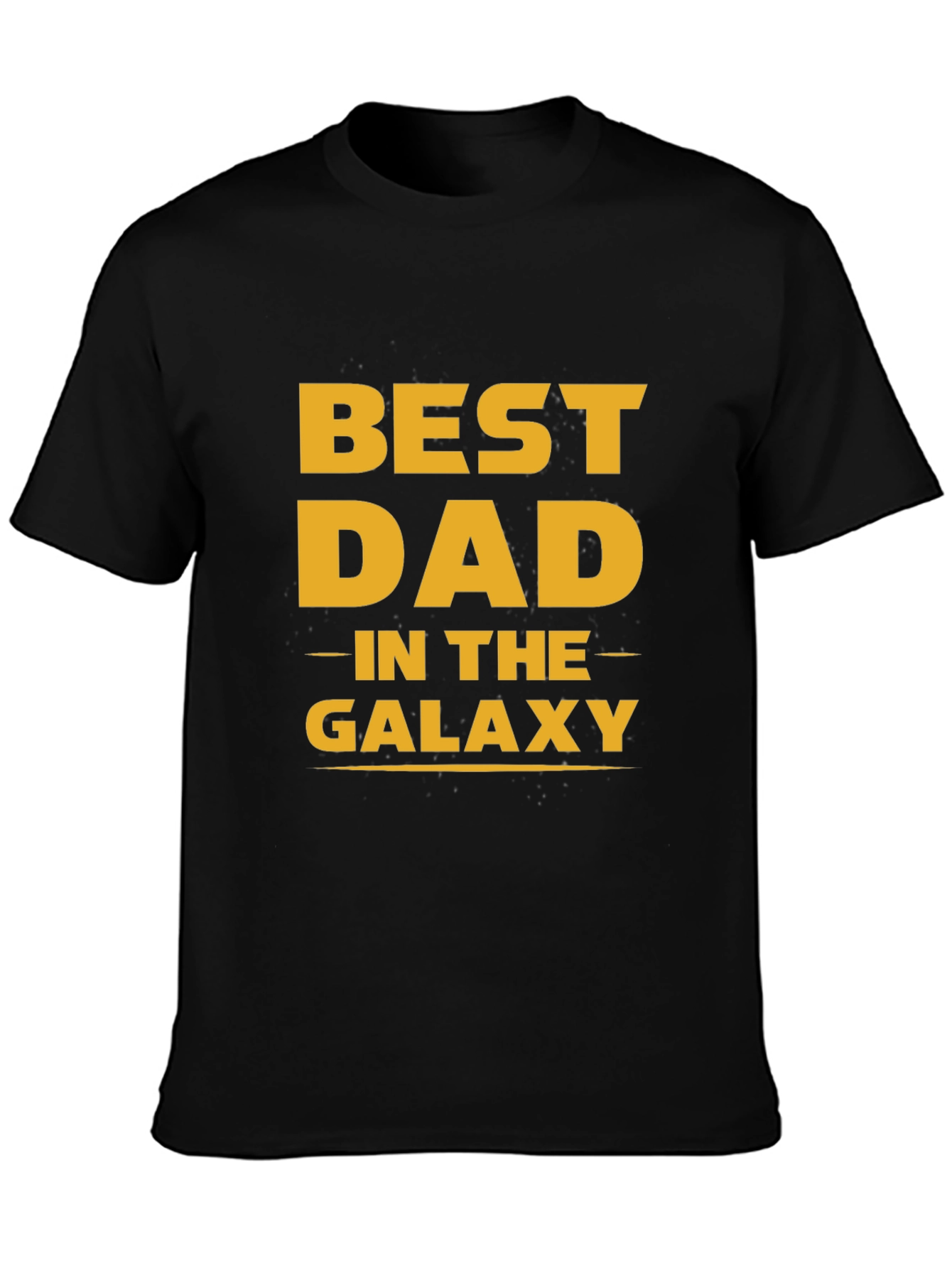 Black Best Dad in the Galaxy Black T-Shirt view 3