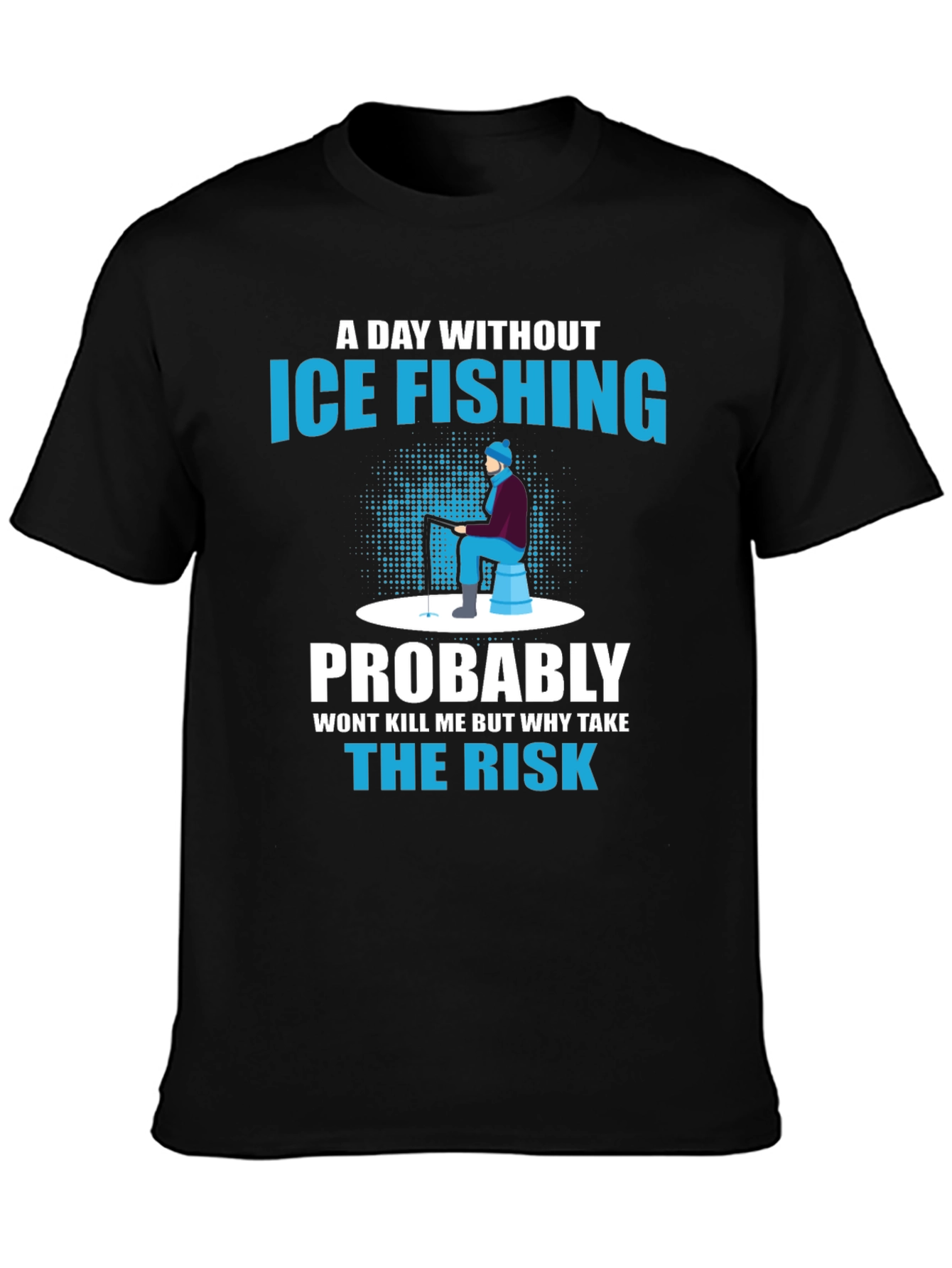 Black Ice Fishing Graphic T-Shirt view 3