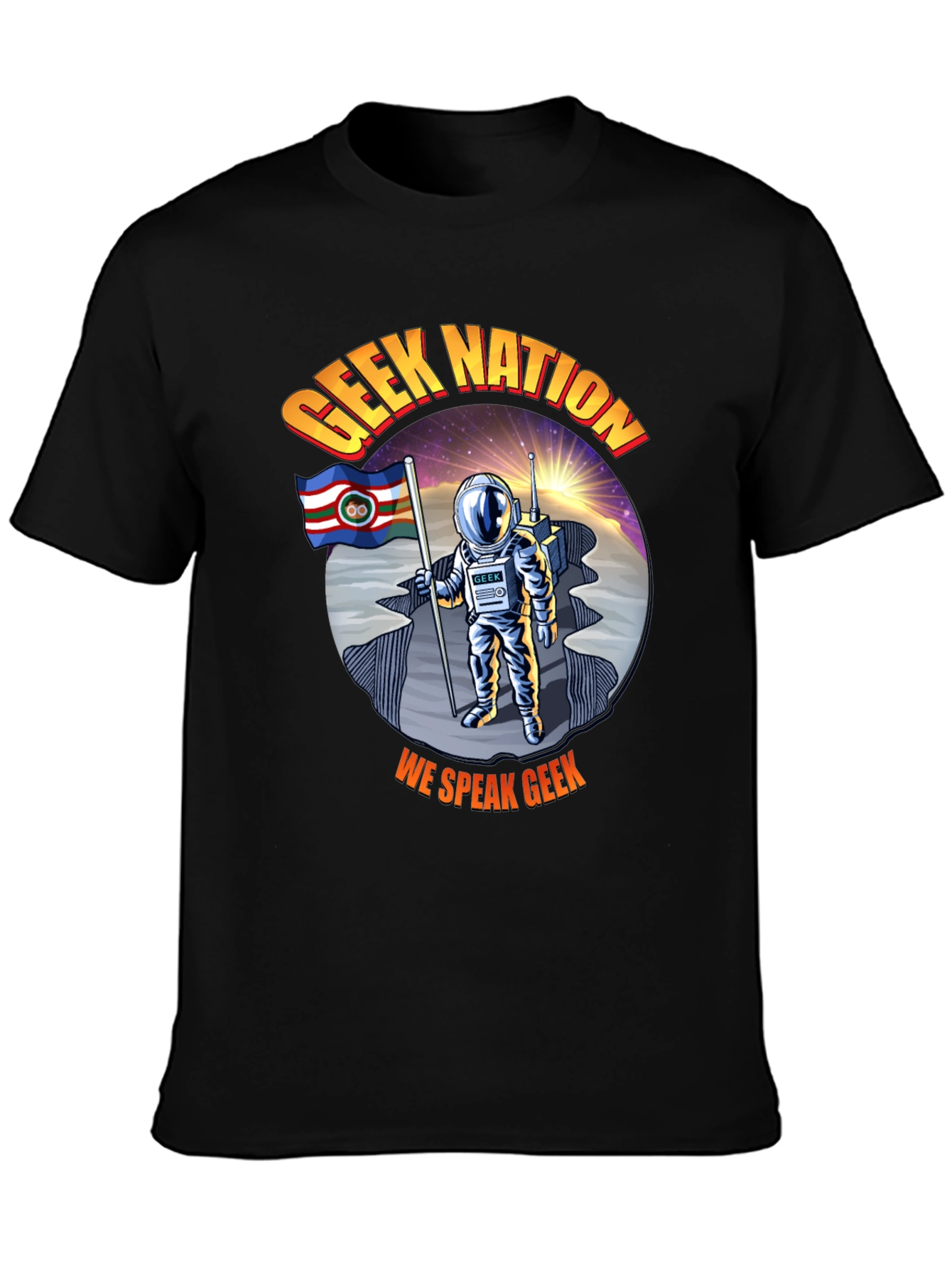 Black Geek Nation T-Shirt: Astronaut Design view 3