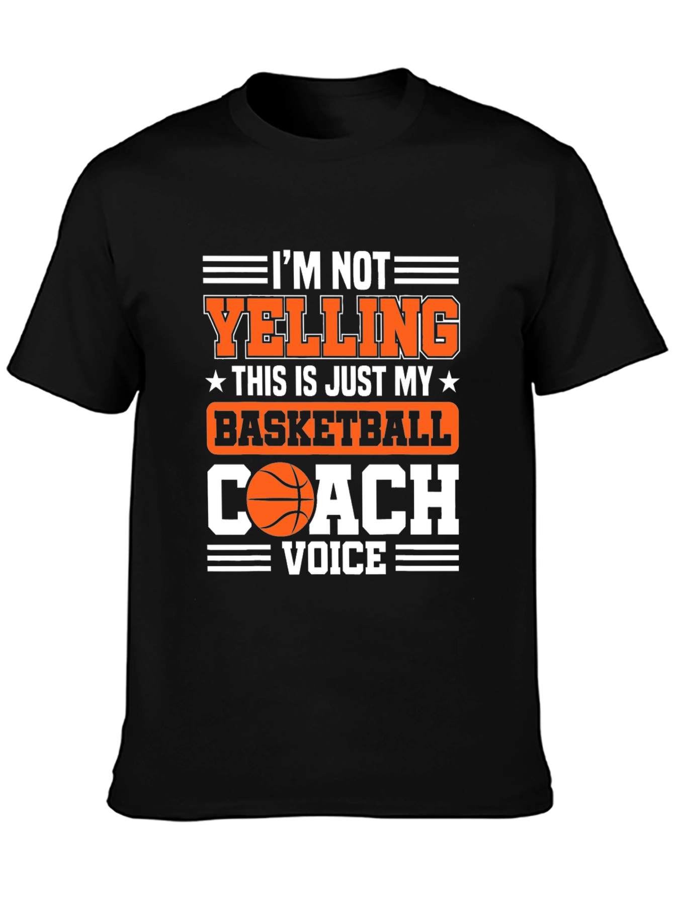 Black Basketball Coach Voice T-Shirt view 3