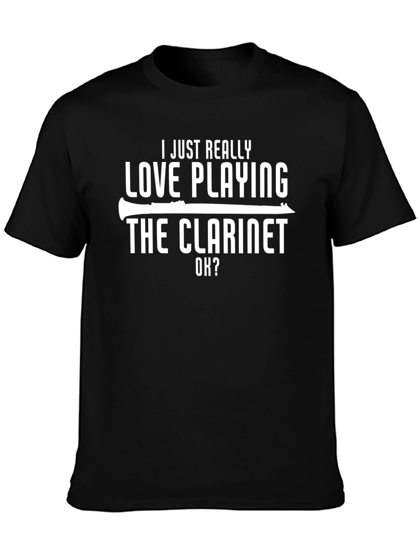 Black I Love Playing The Clarinet Black T-Shirt view 3