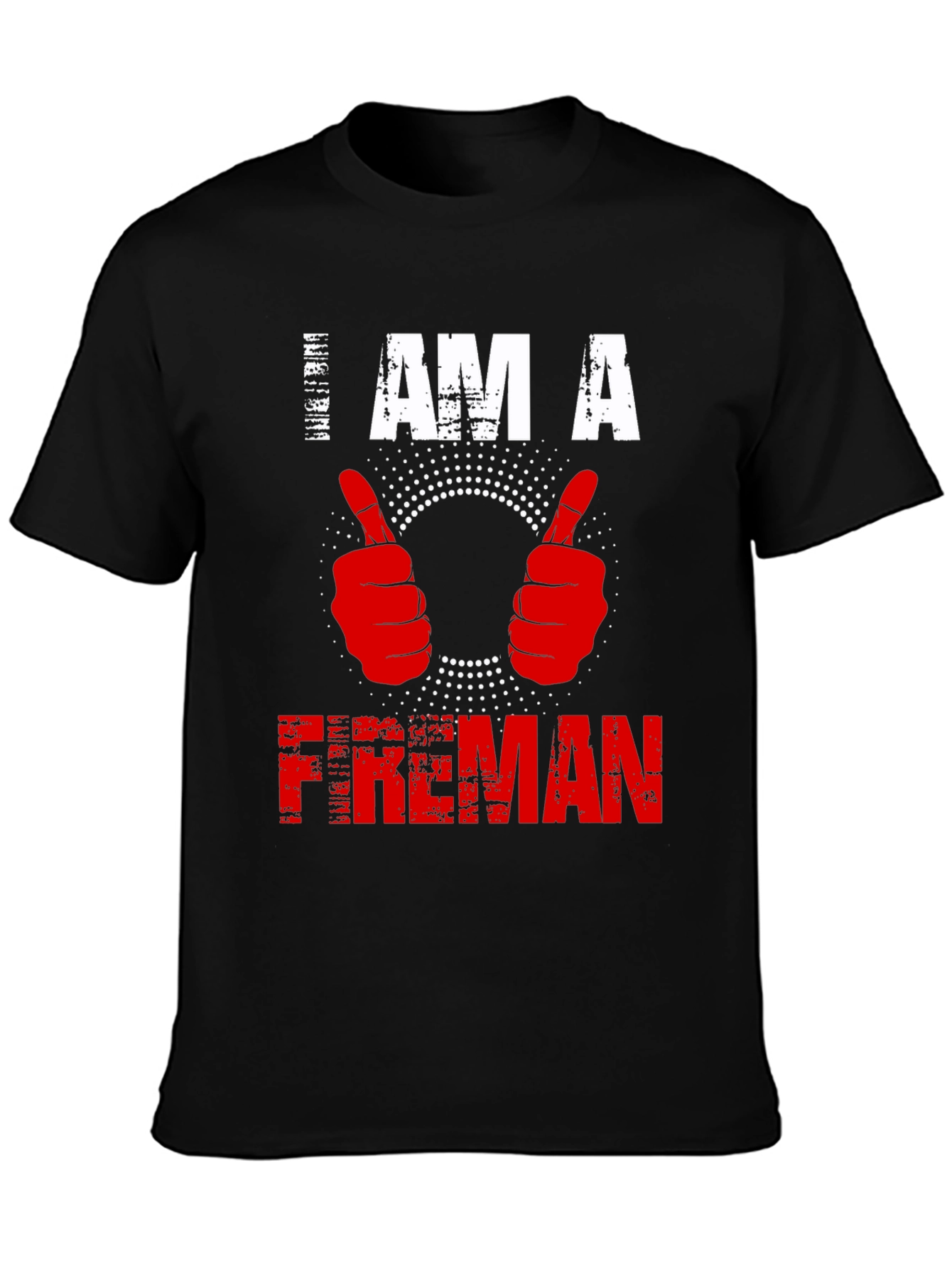 Black I am a Fireman T-shirt - Graphic Print view 3