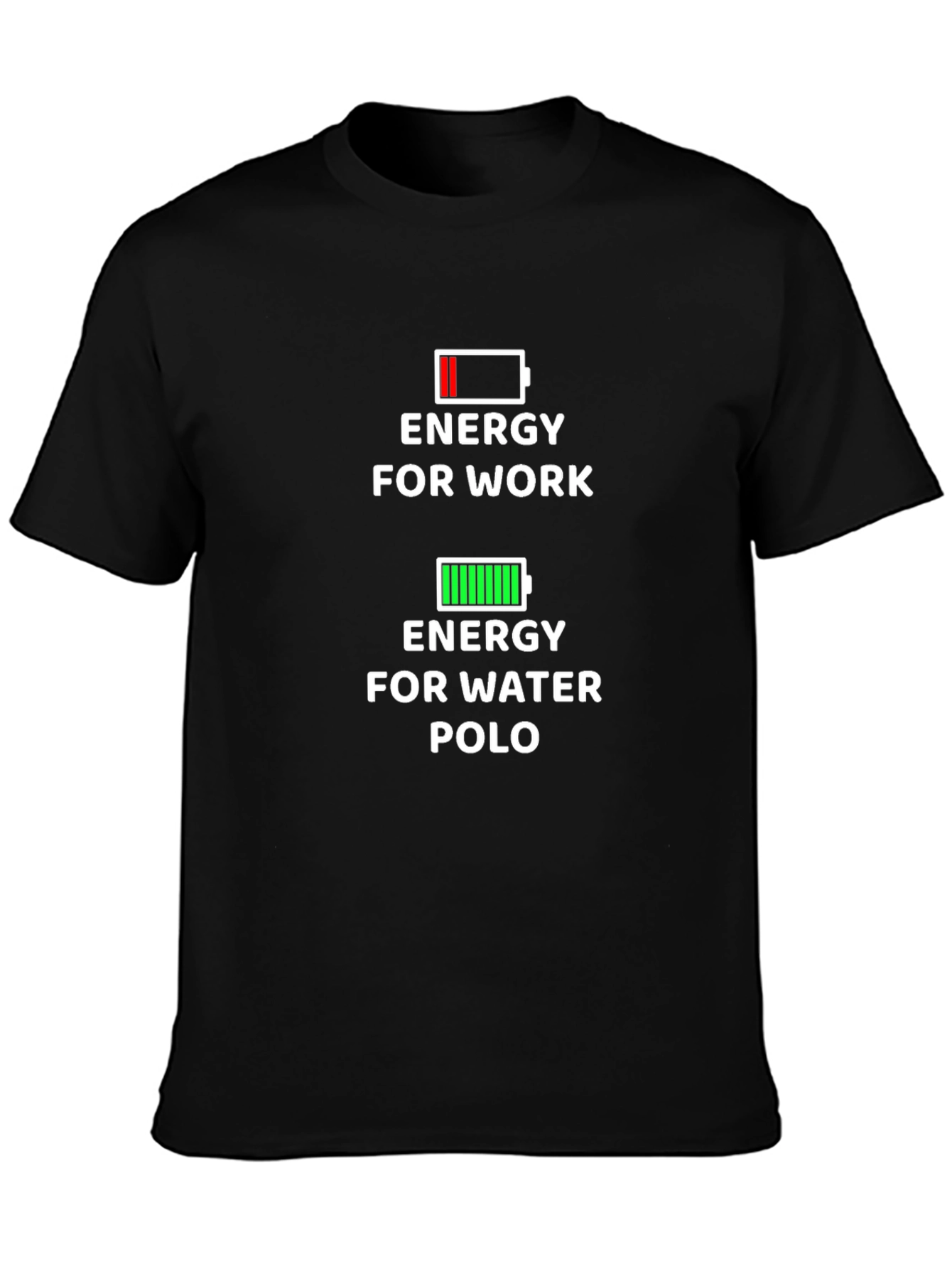 Black Energy for Water Polo T-Shirt - Black view 3