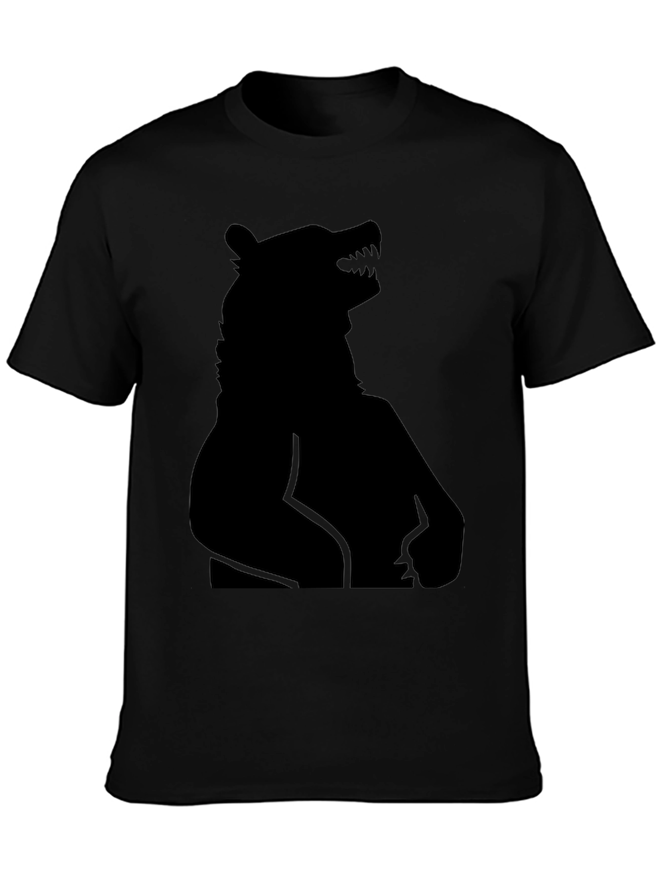 Black Black Bear Silhouette T-Shirt - Men's Graphic Tee view 3