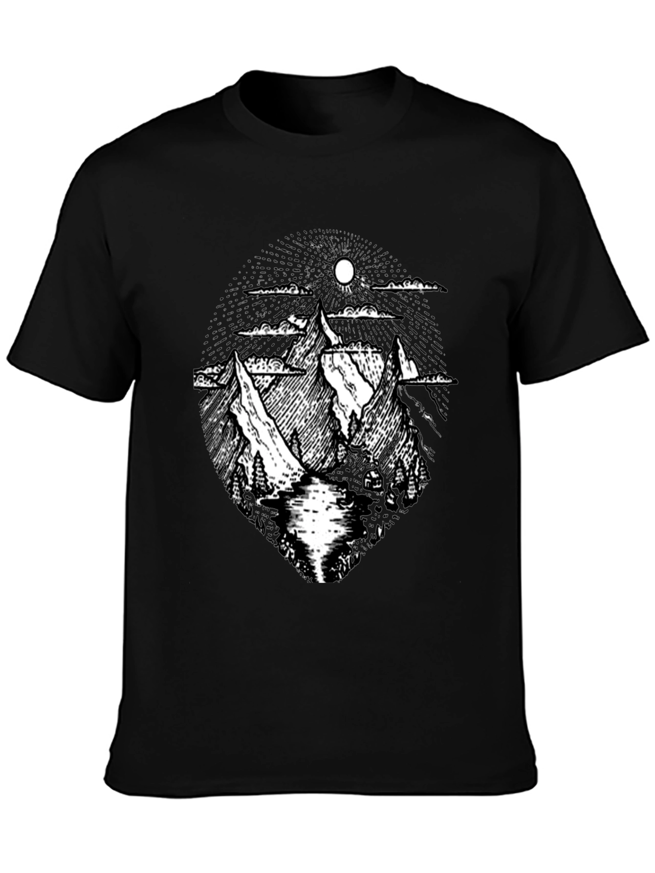 Black Mountain Graphic Black T-Shirt view 3