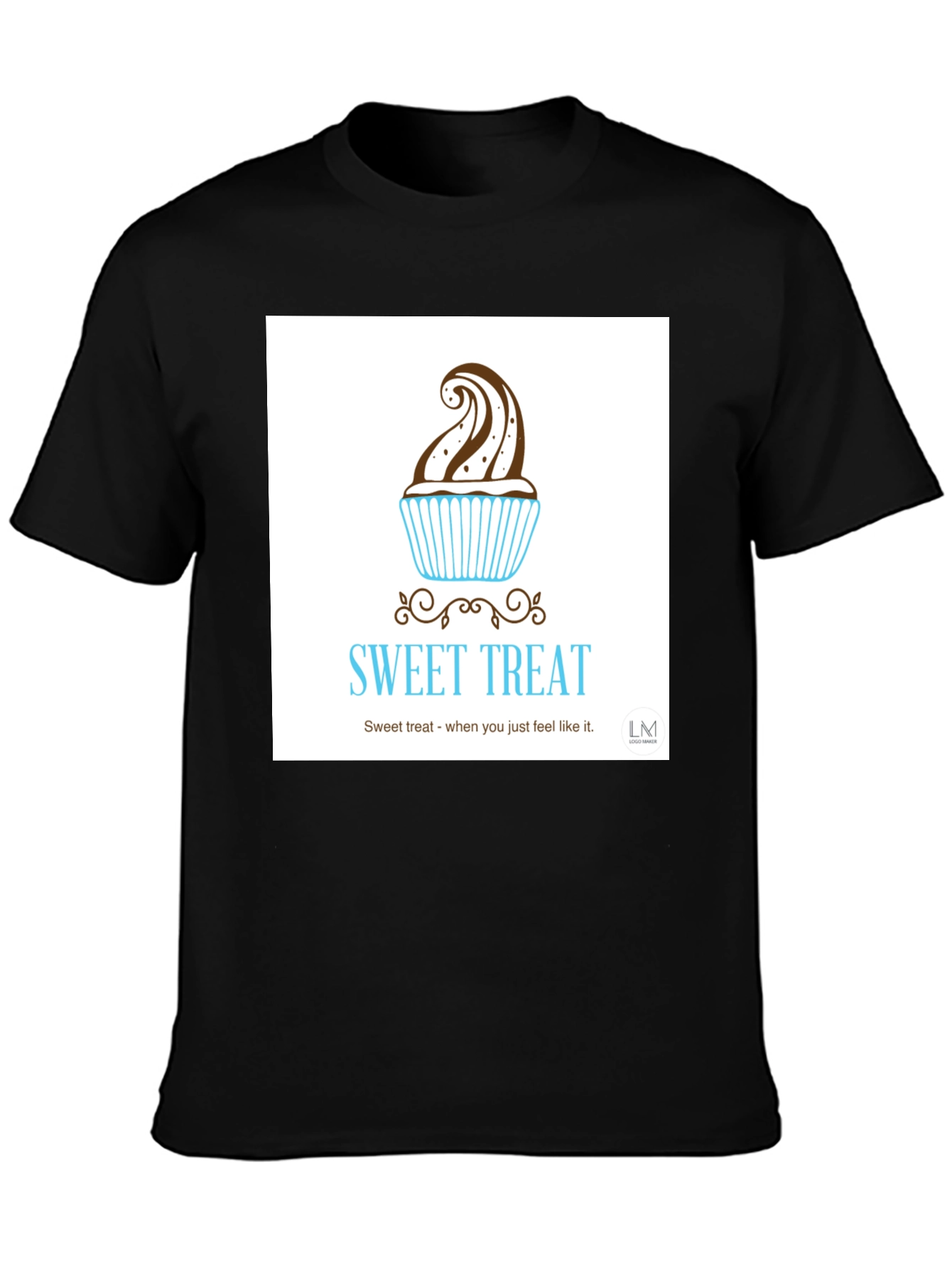 Black Sweet Treat T-Shirt - Cupcake Design view 3