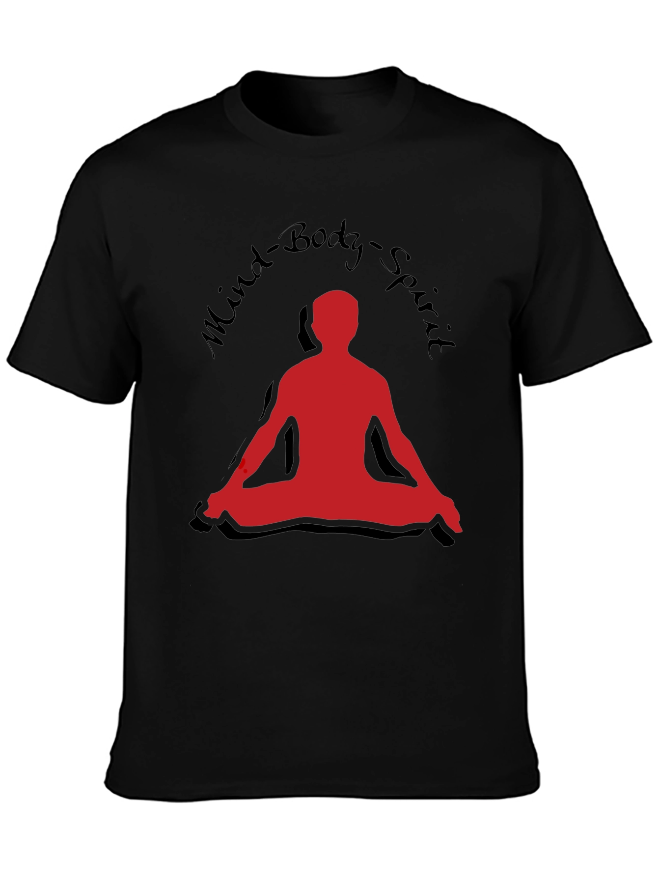 Black Mind Body Spirit T-Shirt - Yoga Meditation Tee view 3