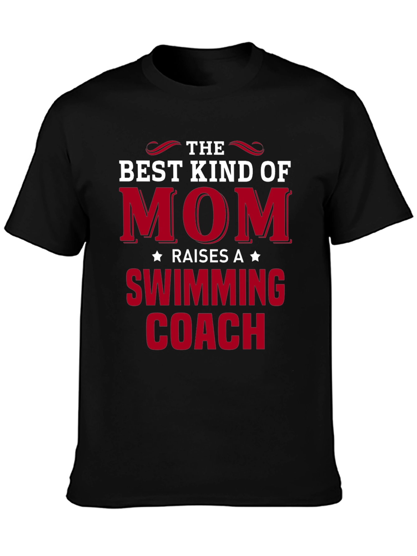 Black Best Kind of Mom - Swimming Coach T-Shirt view 3