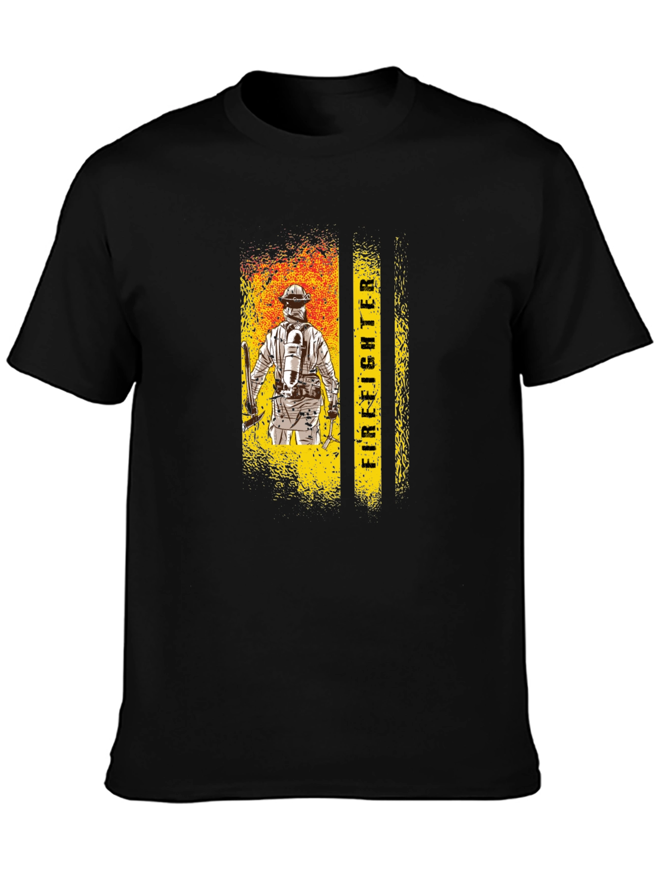 Black Firefighter Graphic Tee - Honor the Brave! view 3