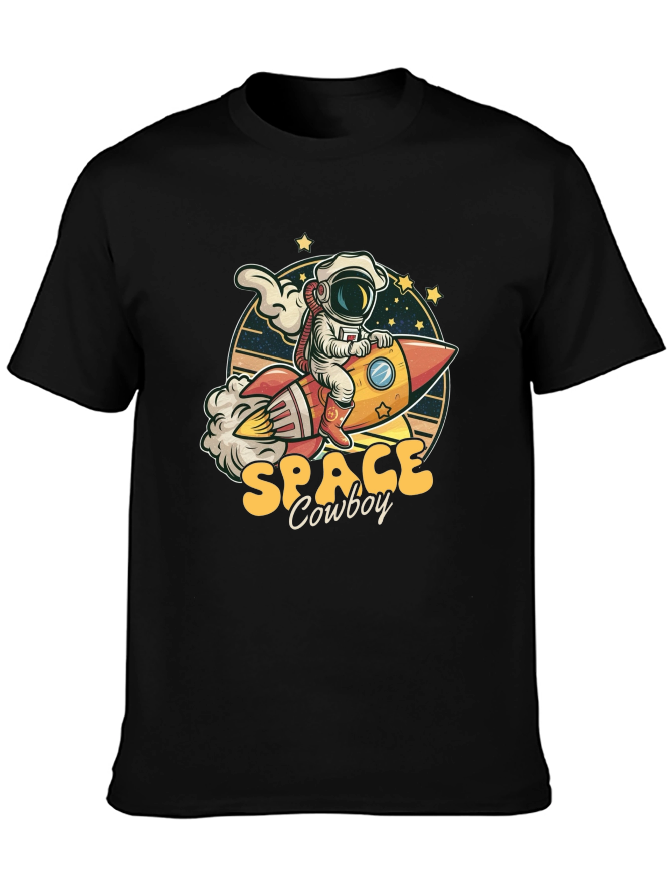 Black Space Cowboy Graphic Tee - Black view 3