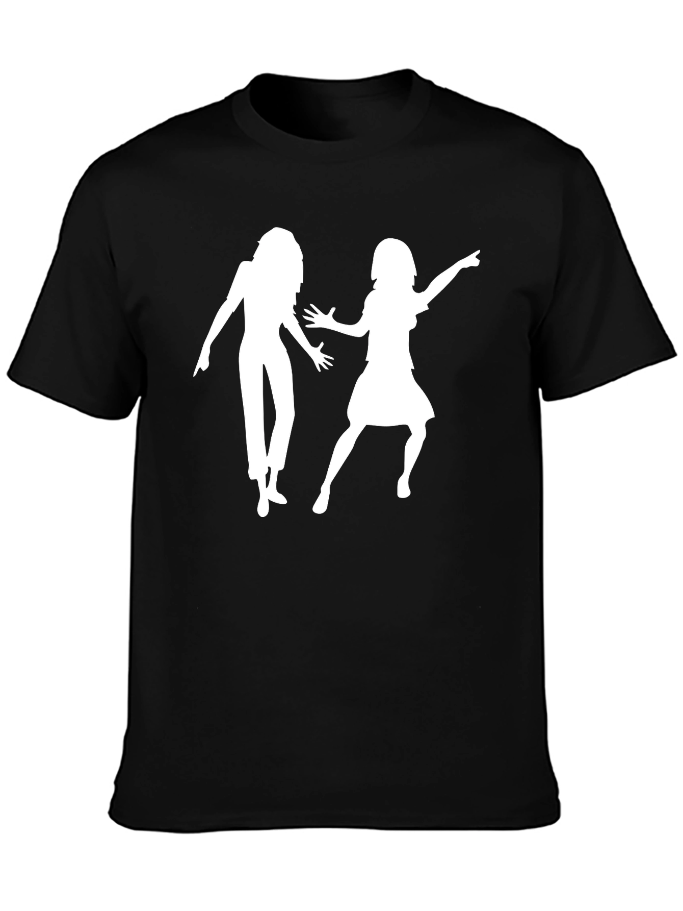 Black Retro Dance Silhouette Graphic Tee - Black view 3