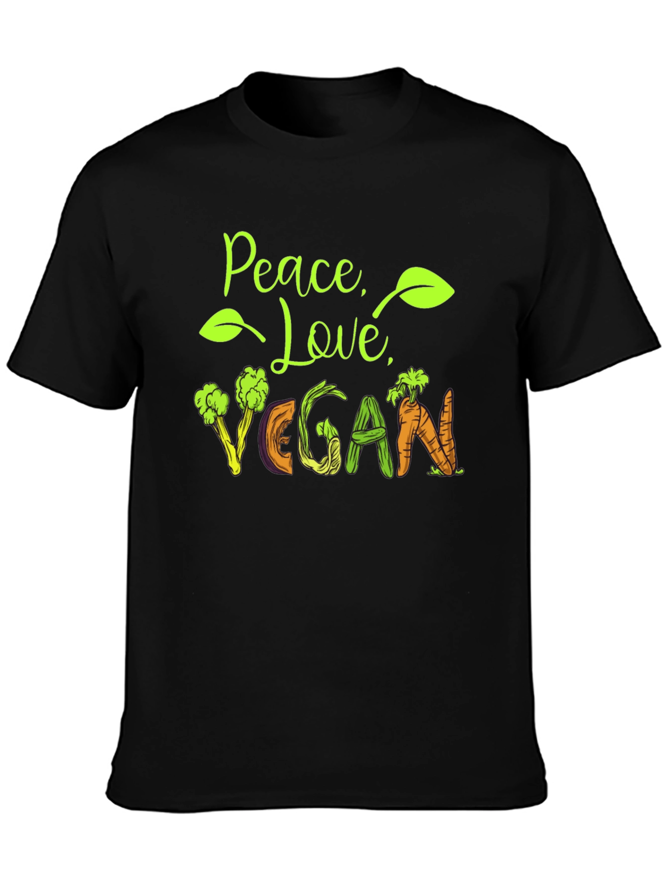Black Peace Love Vegan Graphic Tee view 3