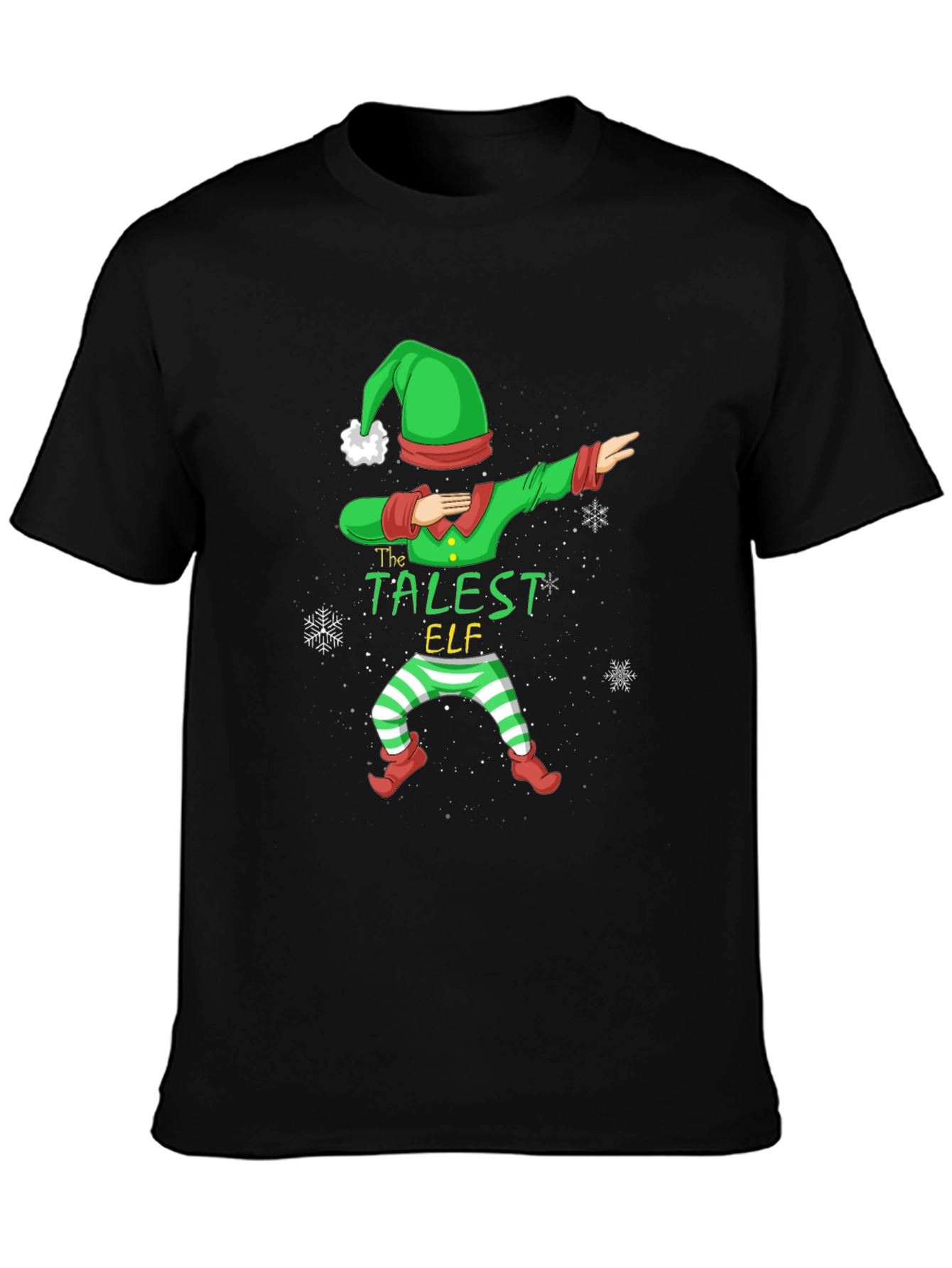 Black Dabbing Elf T-Shirt - Christmas Holiday Tee view 3