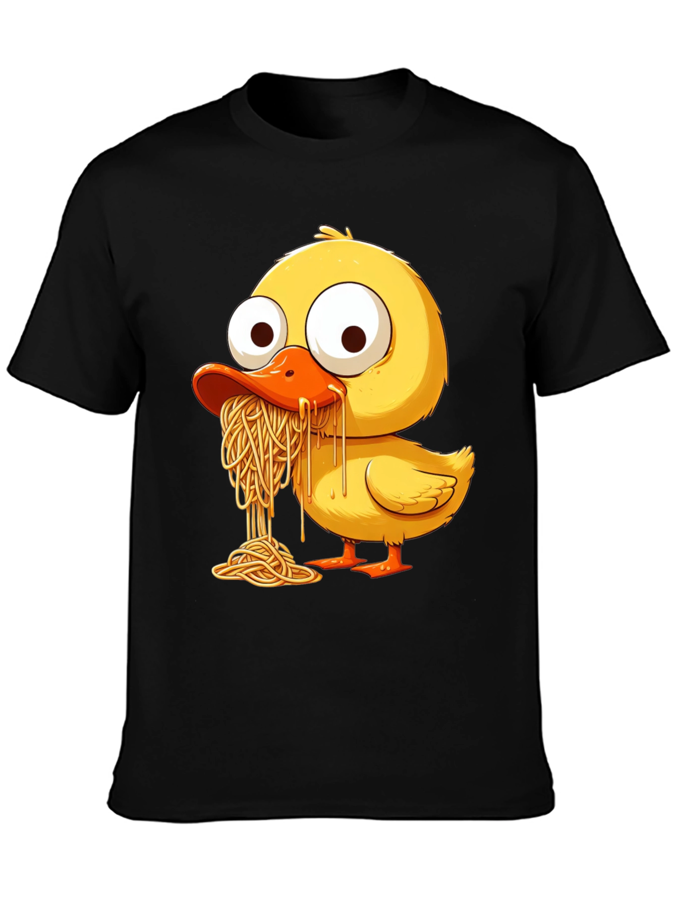 Black Duck Eating Spaghetti Graphic Tee view 3