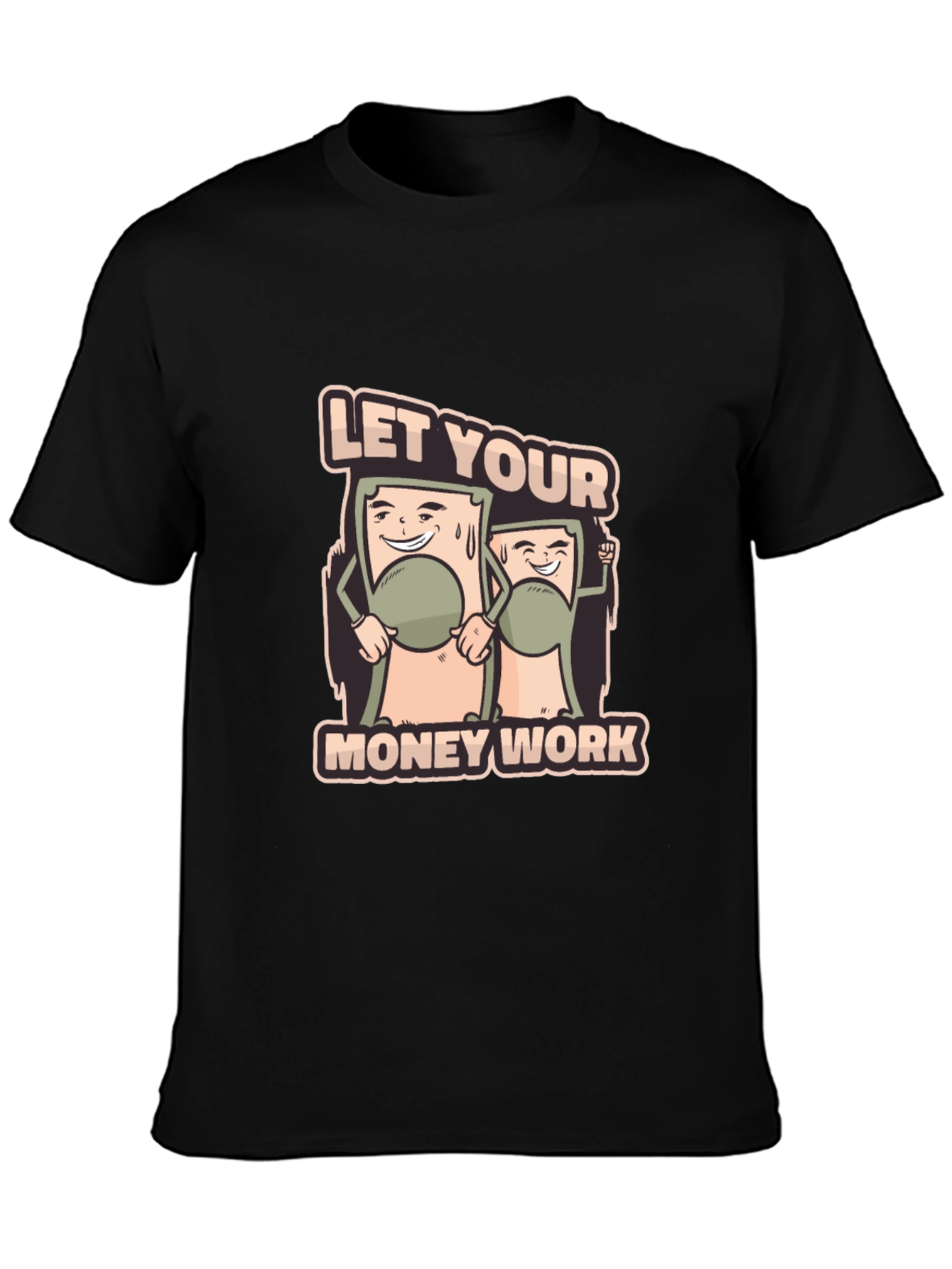 Black Let Your Money Work Graphic Tee view 3